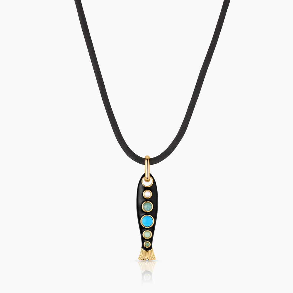 Amalfi Black Enamel Fish Clip - Image 4