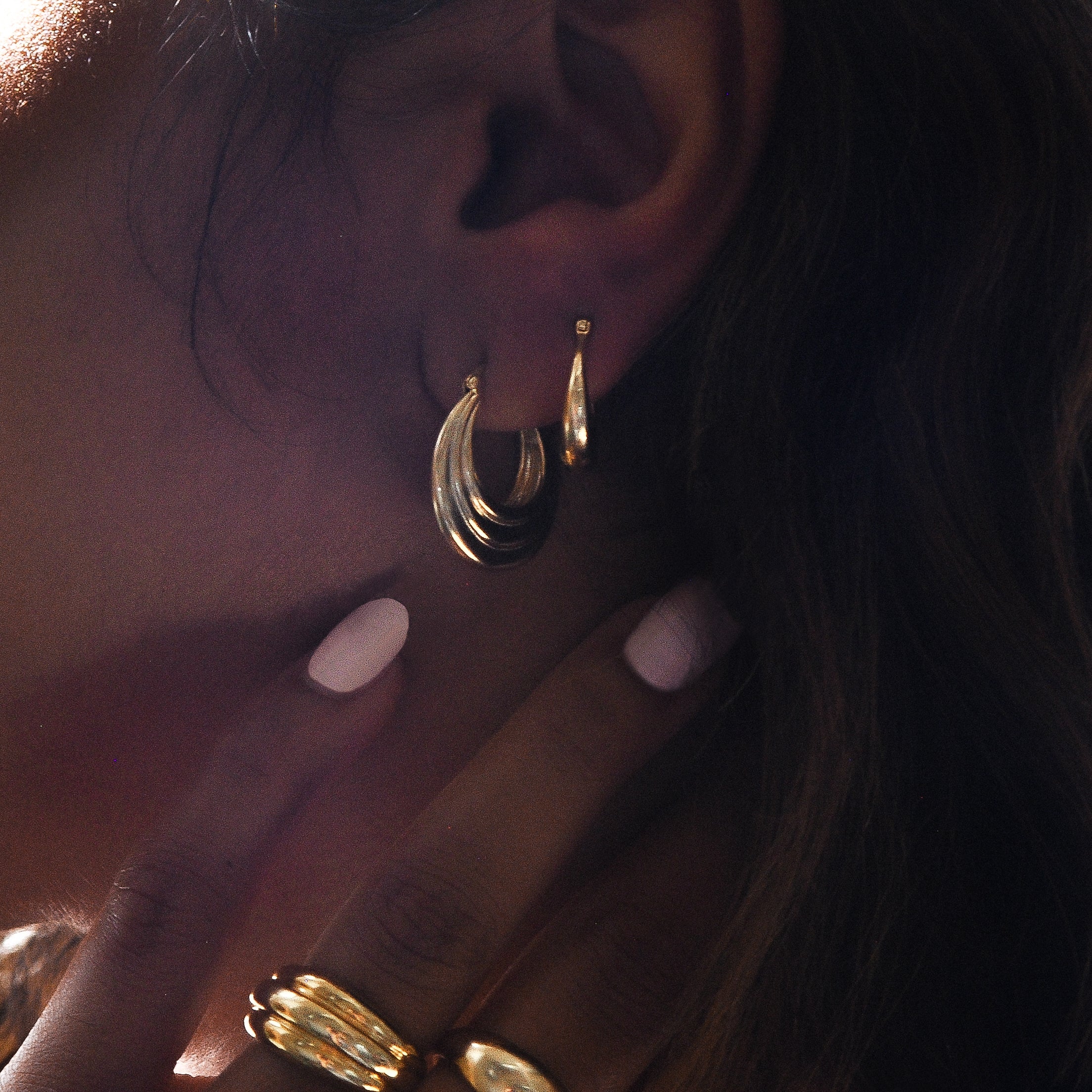 Amalie Silver Hoop Earrings - Image 2