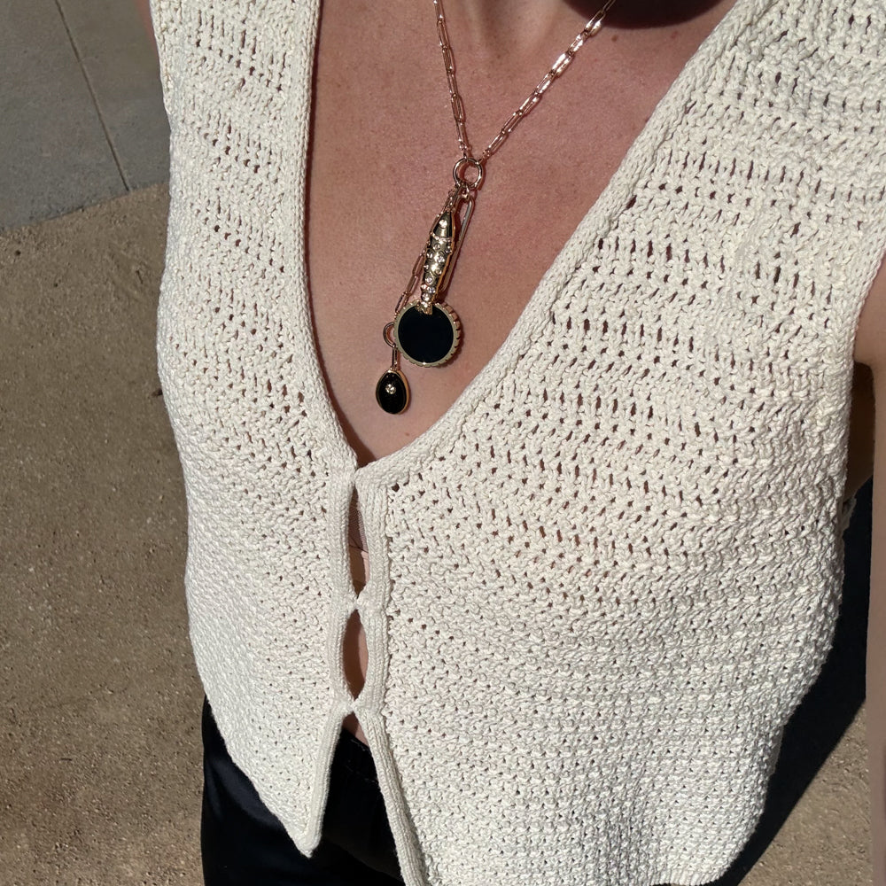 Antibes Onyx Lariat Necklace - Image 4