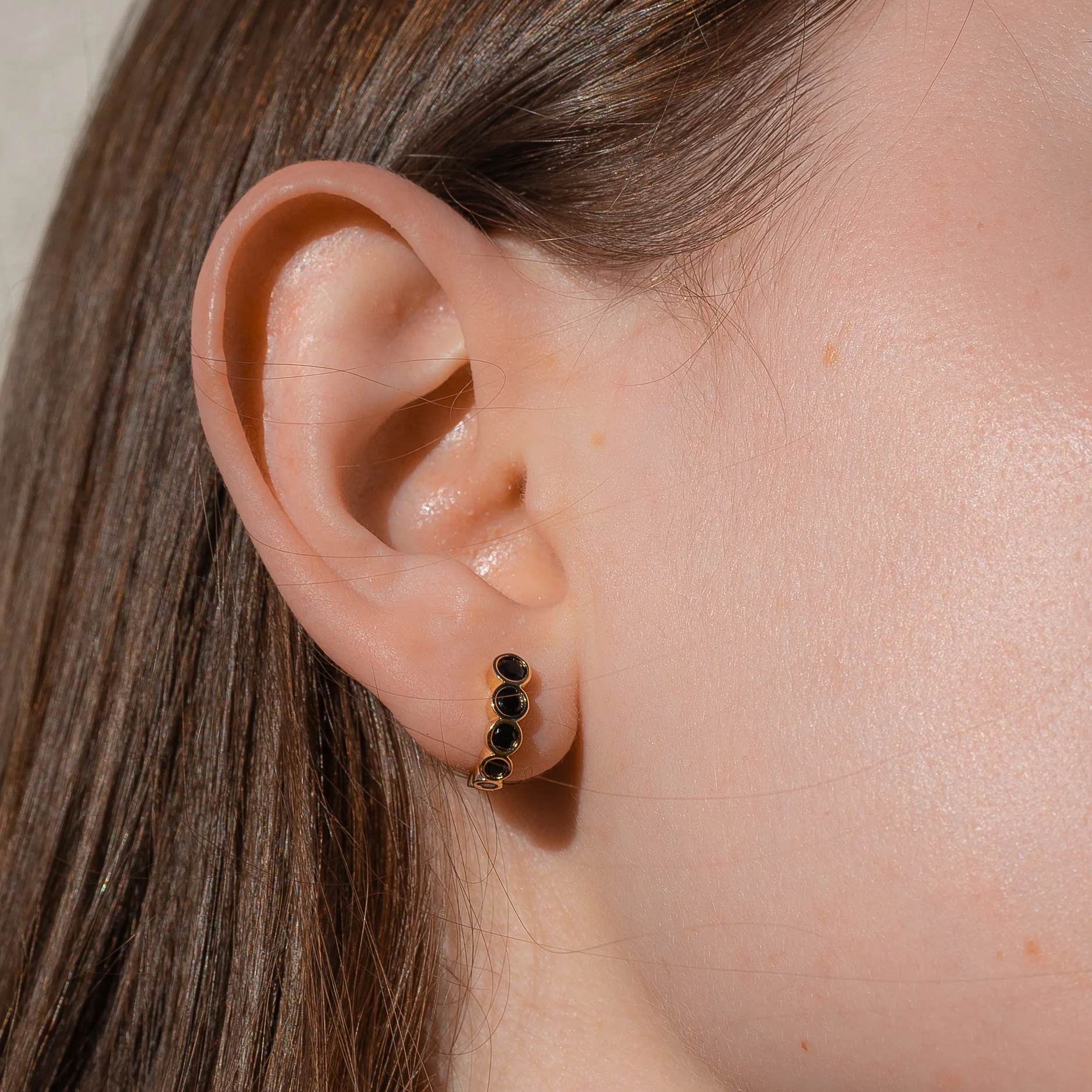 Astrid Black Hoop Earrings - Image 4