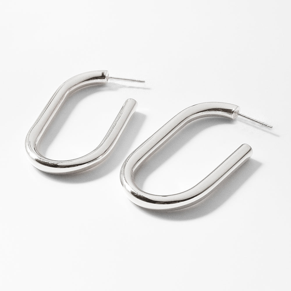 Athena Silver Hoop Earrings - Image 3