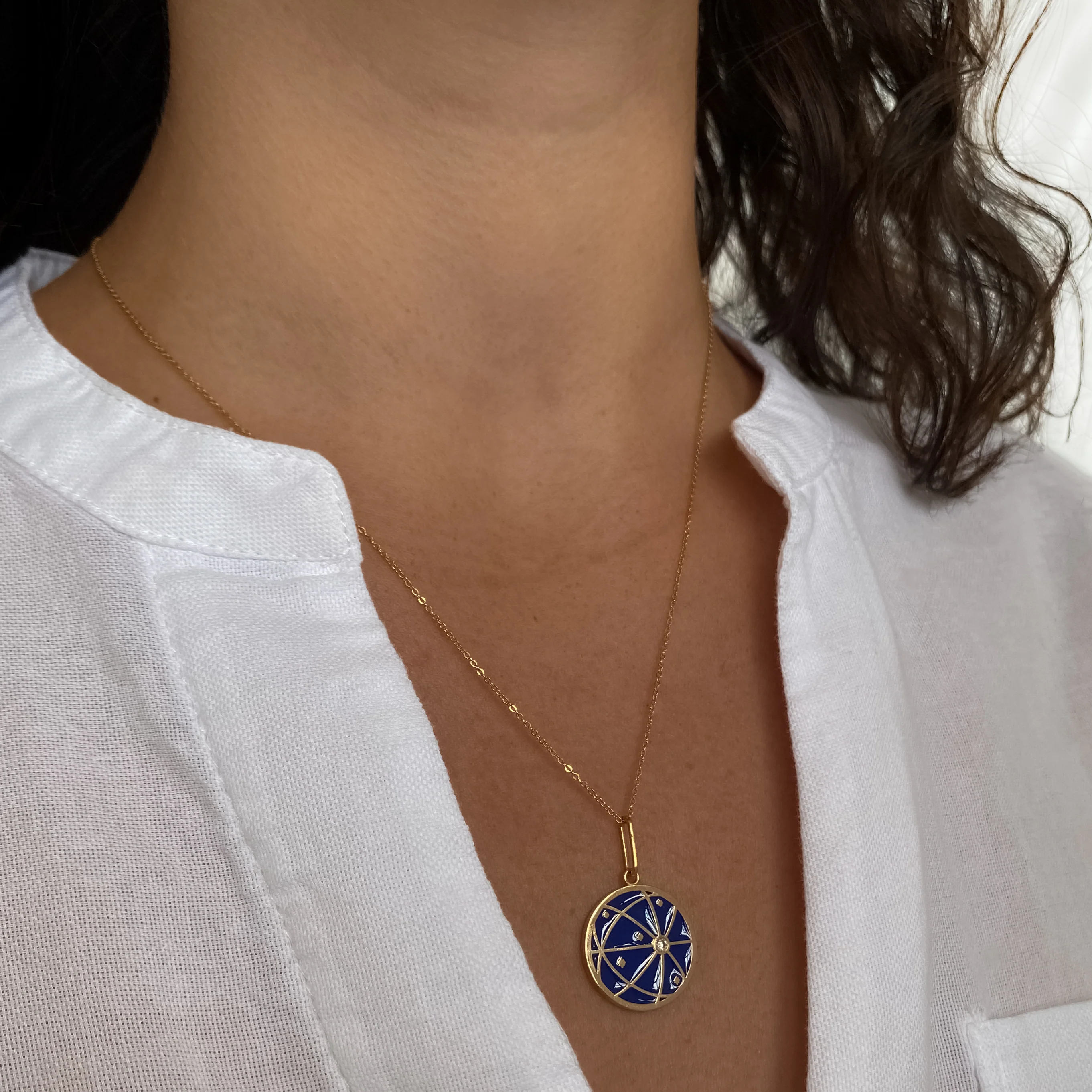 Atlas Blue Enamel Charm - Image 2