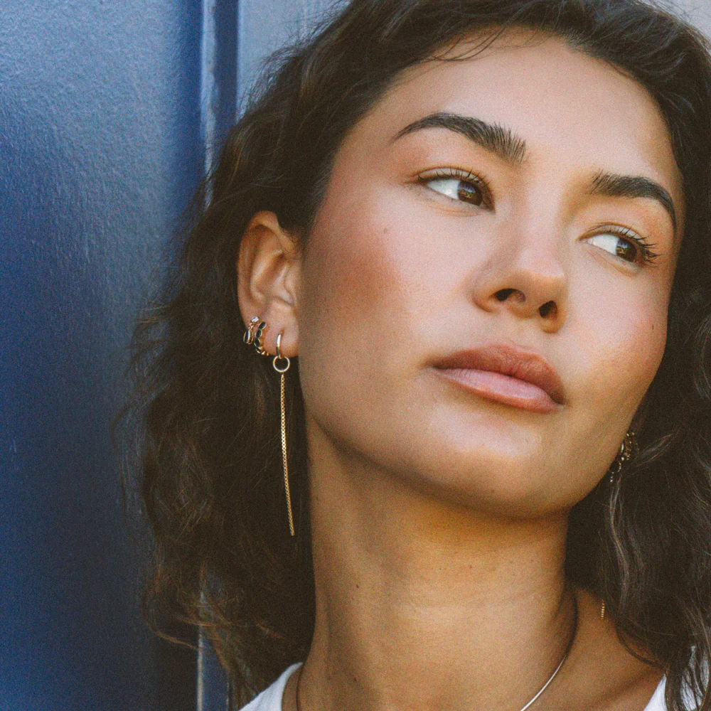 Aya Drop Hoop Earrings - Image 2