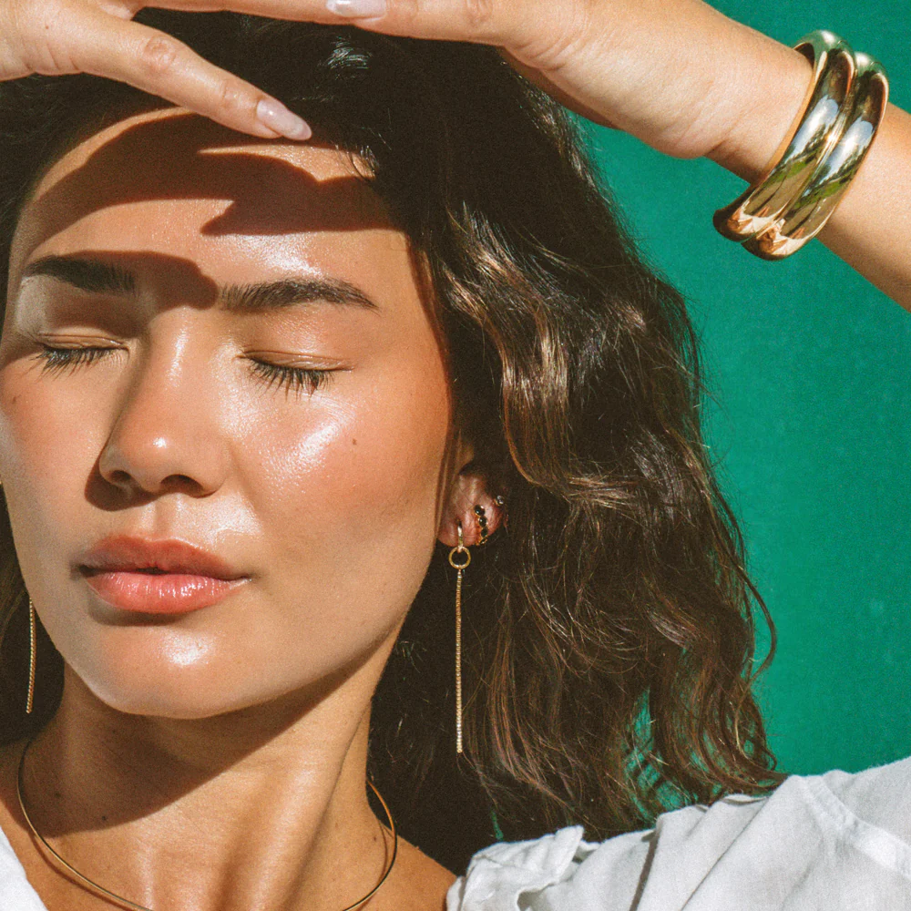 Aya Drop Hoop Earrings - Image 3