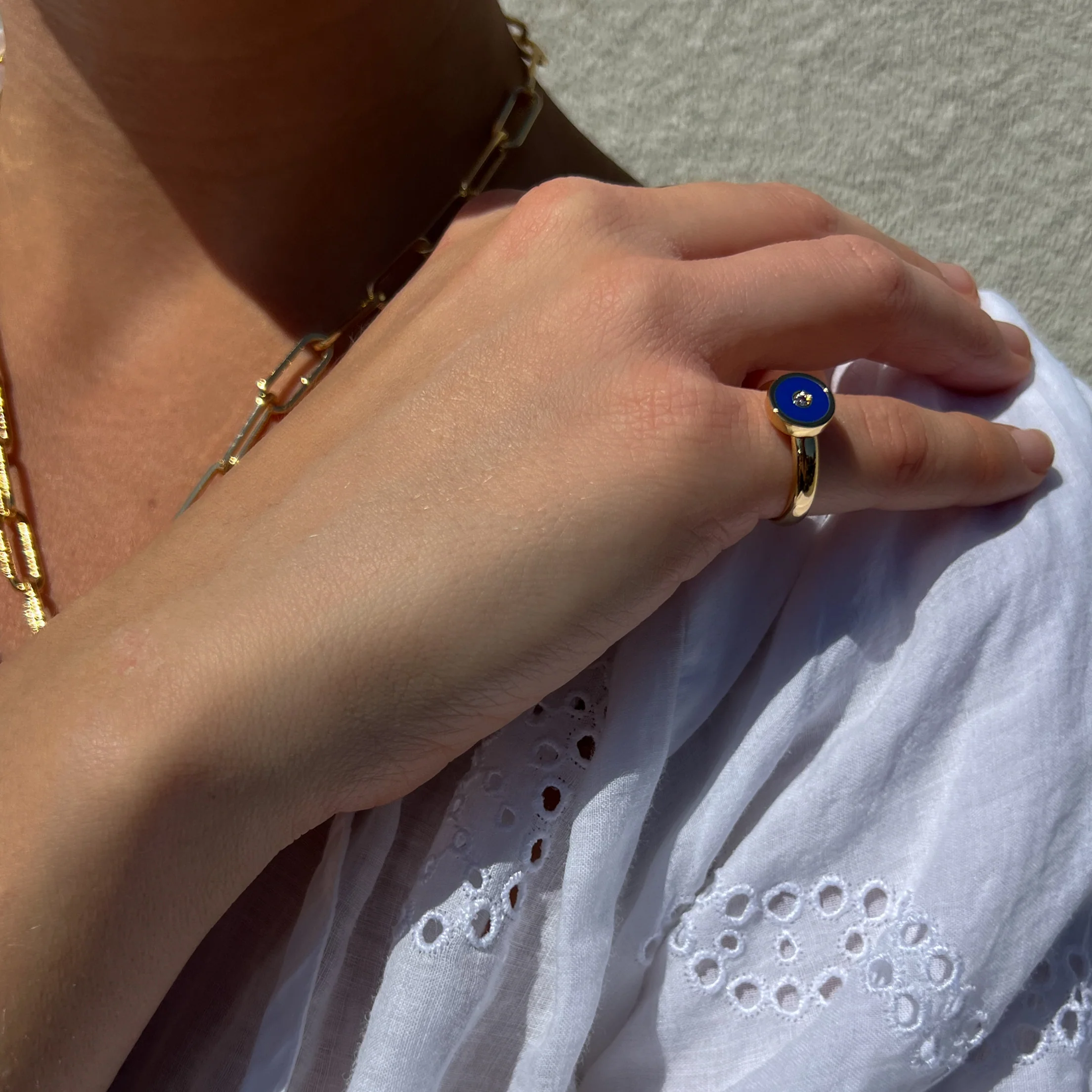 Balia Blue Enamel Ring - Image 3