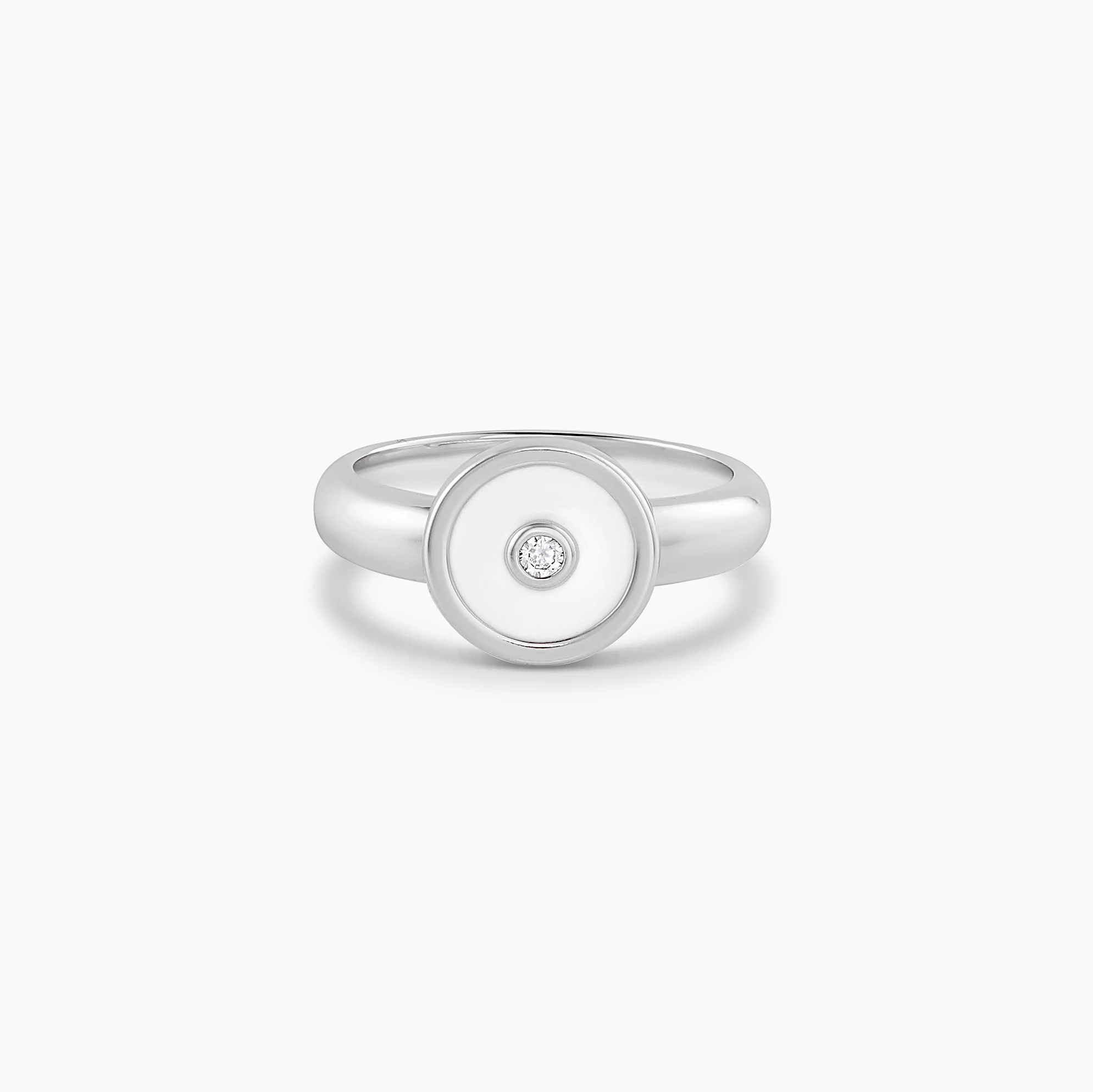 Balia White Enamel Ring - Image 4