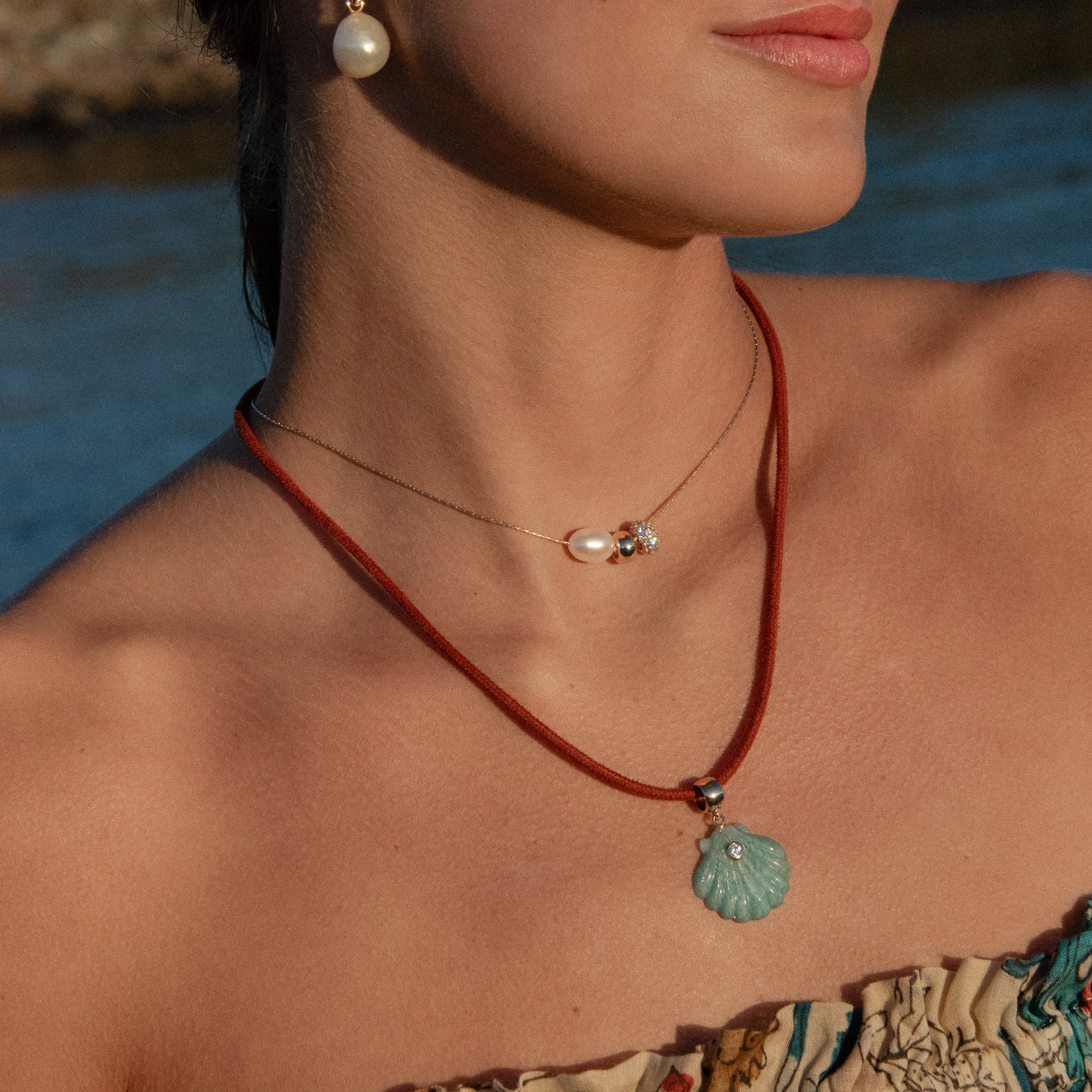 Coquille Amazonite Shell Bail - Image 2