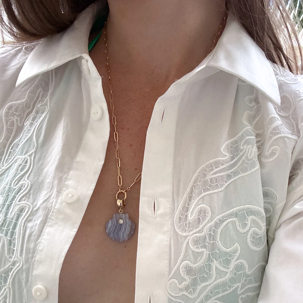 Coquille Blue Lace Shell Bail - Image 7