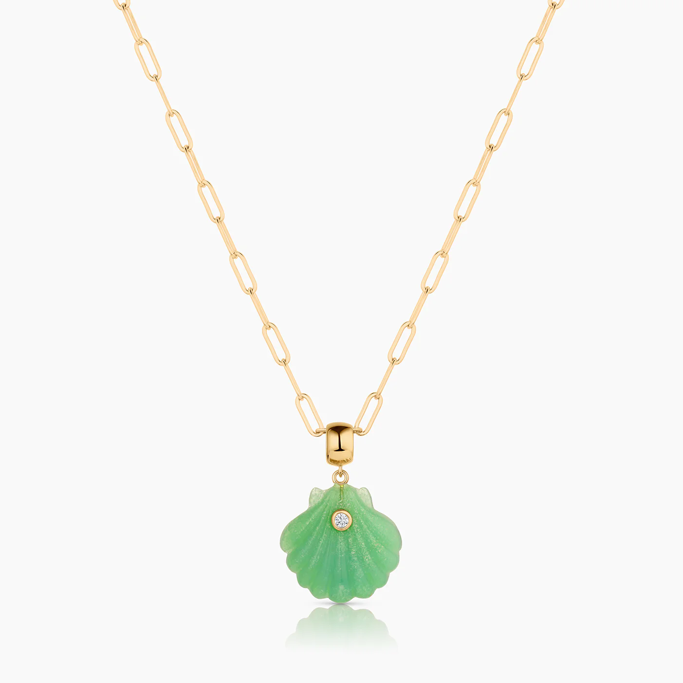 Coquille Chrysoprase Shell Bail - Image 10