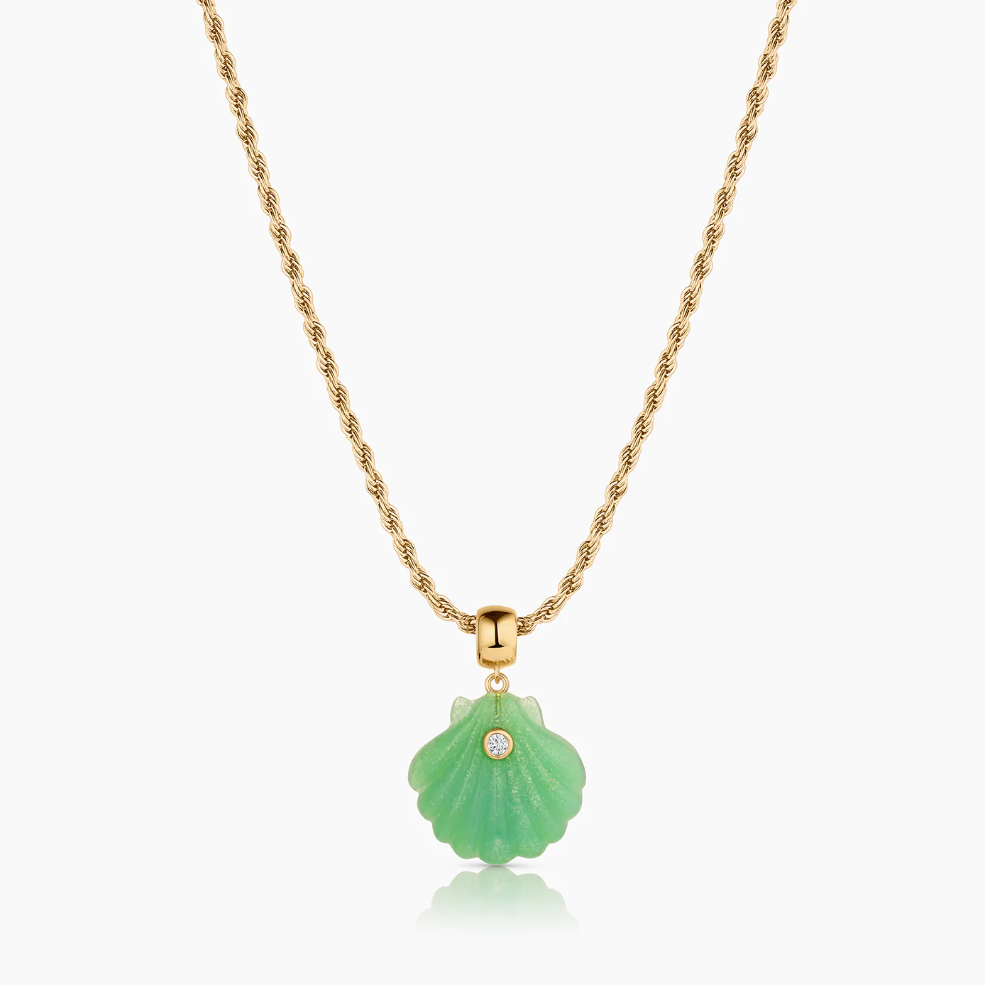 Coquille Chrysoprase Shell Bail - Image 9