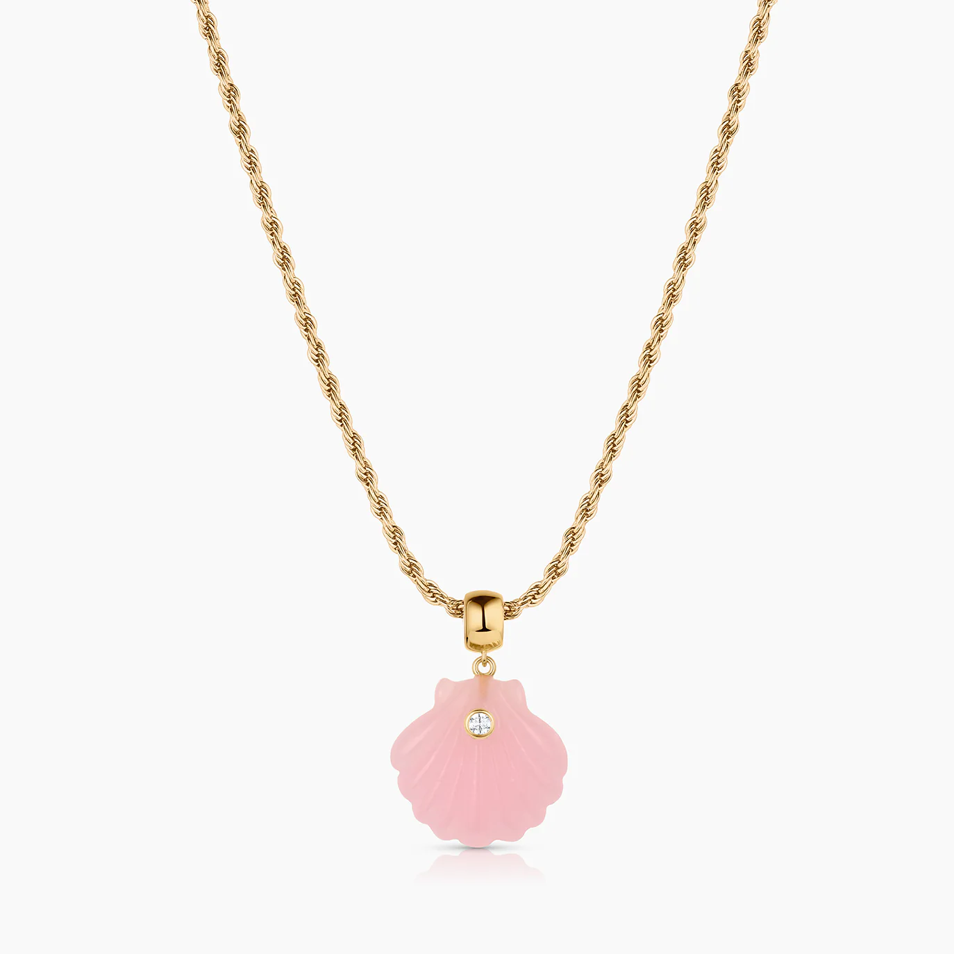 Coquille Pink Jade Shell Bail - Image 3