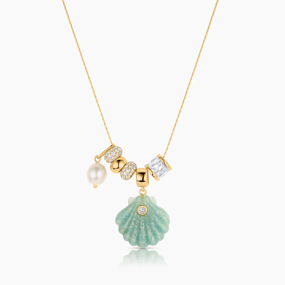Coquille Soirée Amazonite Shell Necklace
