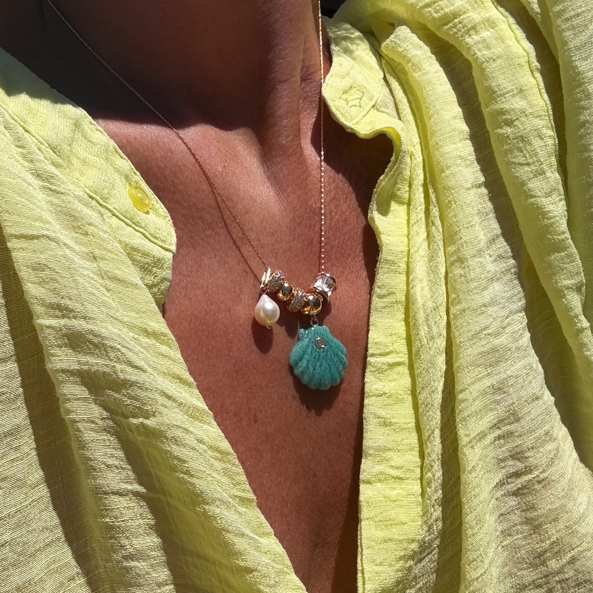 Coquille Soirée Amazonite Shell Necklace - Image 2