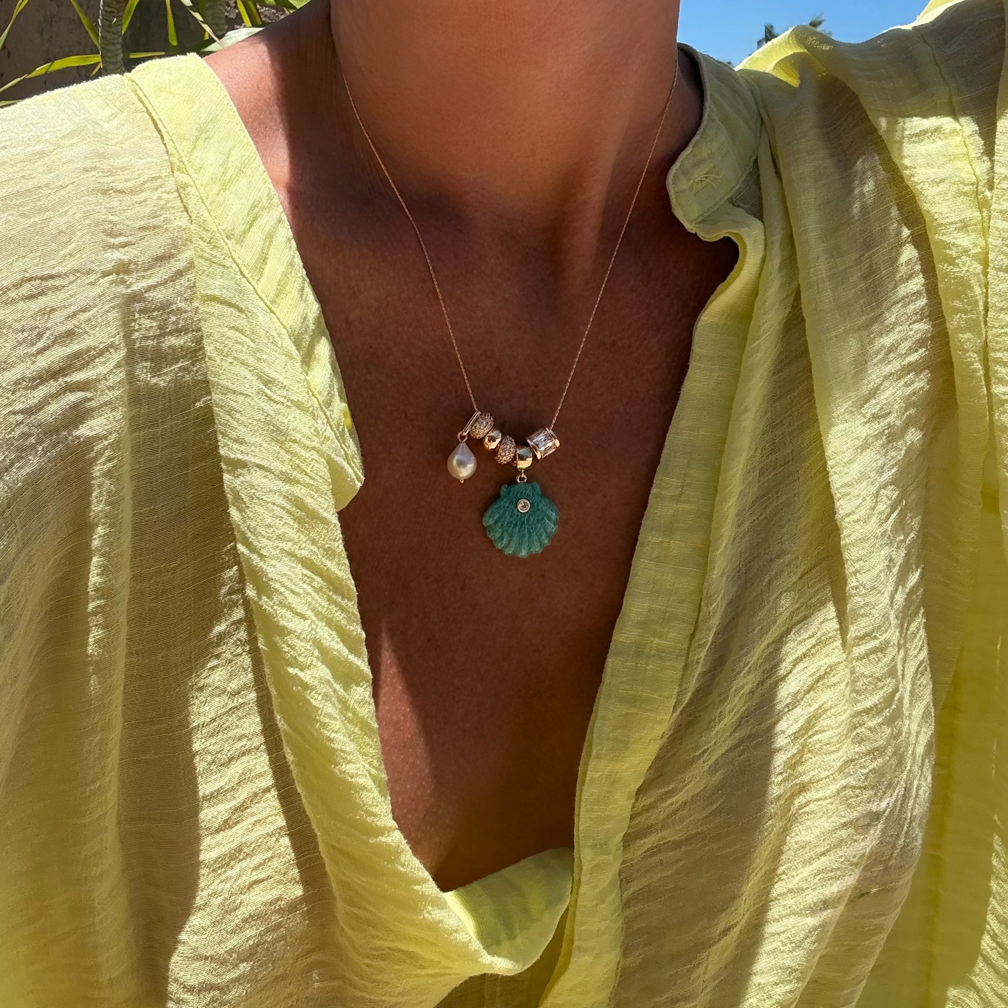 Coquille Soirée Amazonite Shell Necklace - Image 3