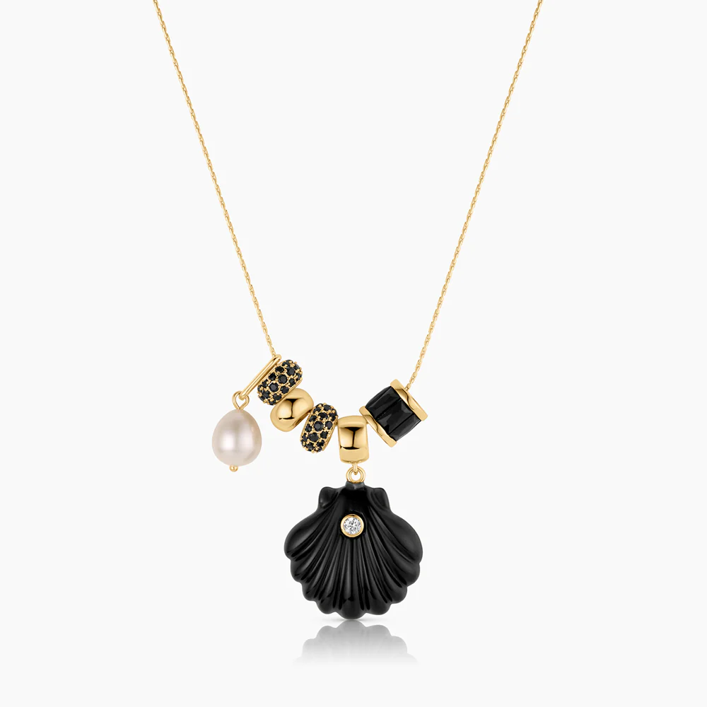 Coquille Soirée Onyx Shell Necklace