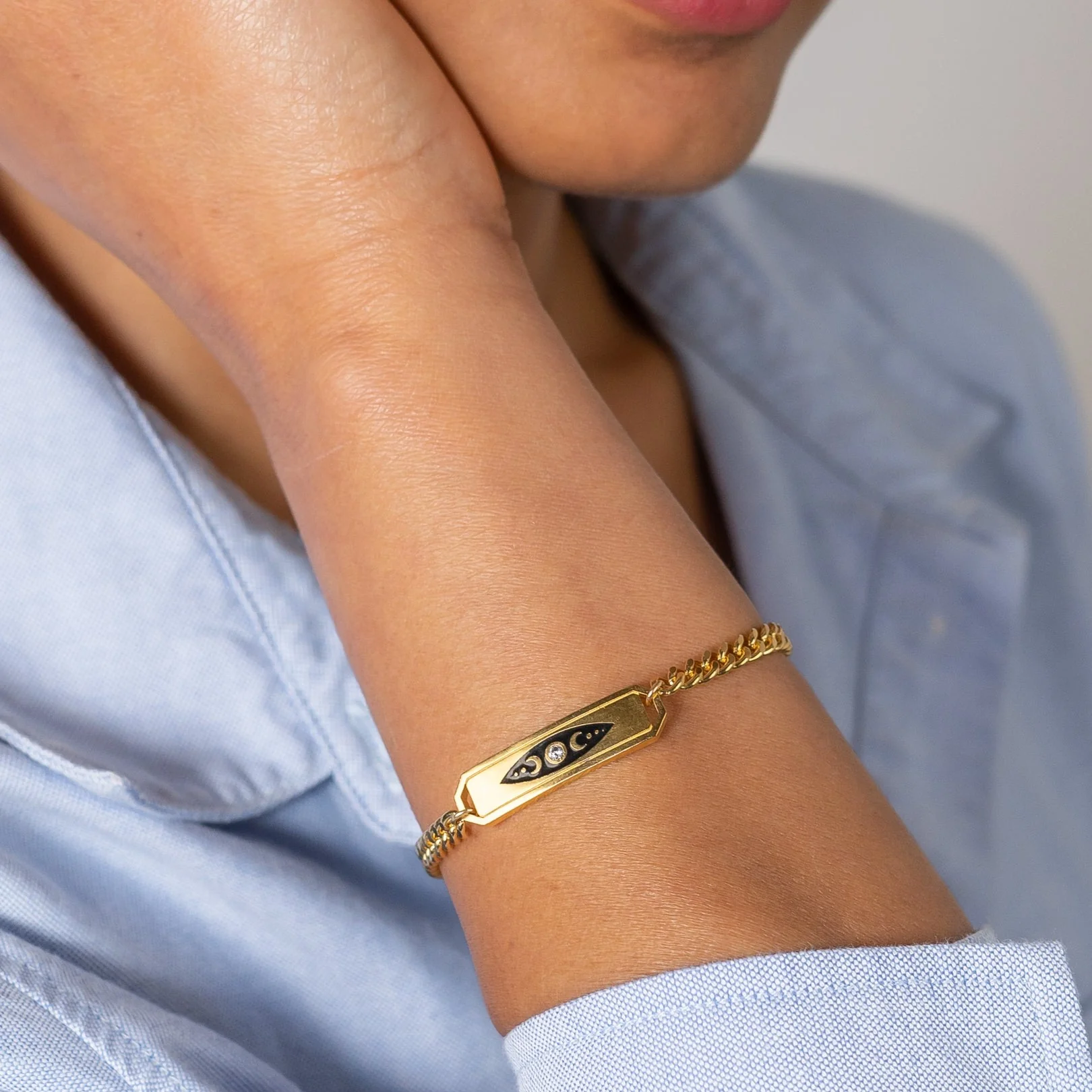 Divine Feminine Black Enamel Bracelet - Image 3