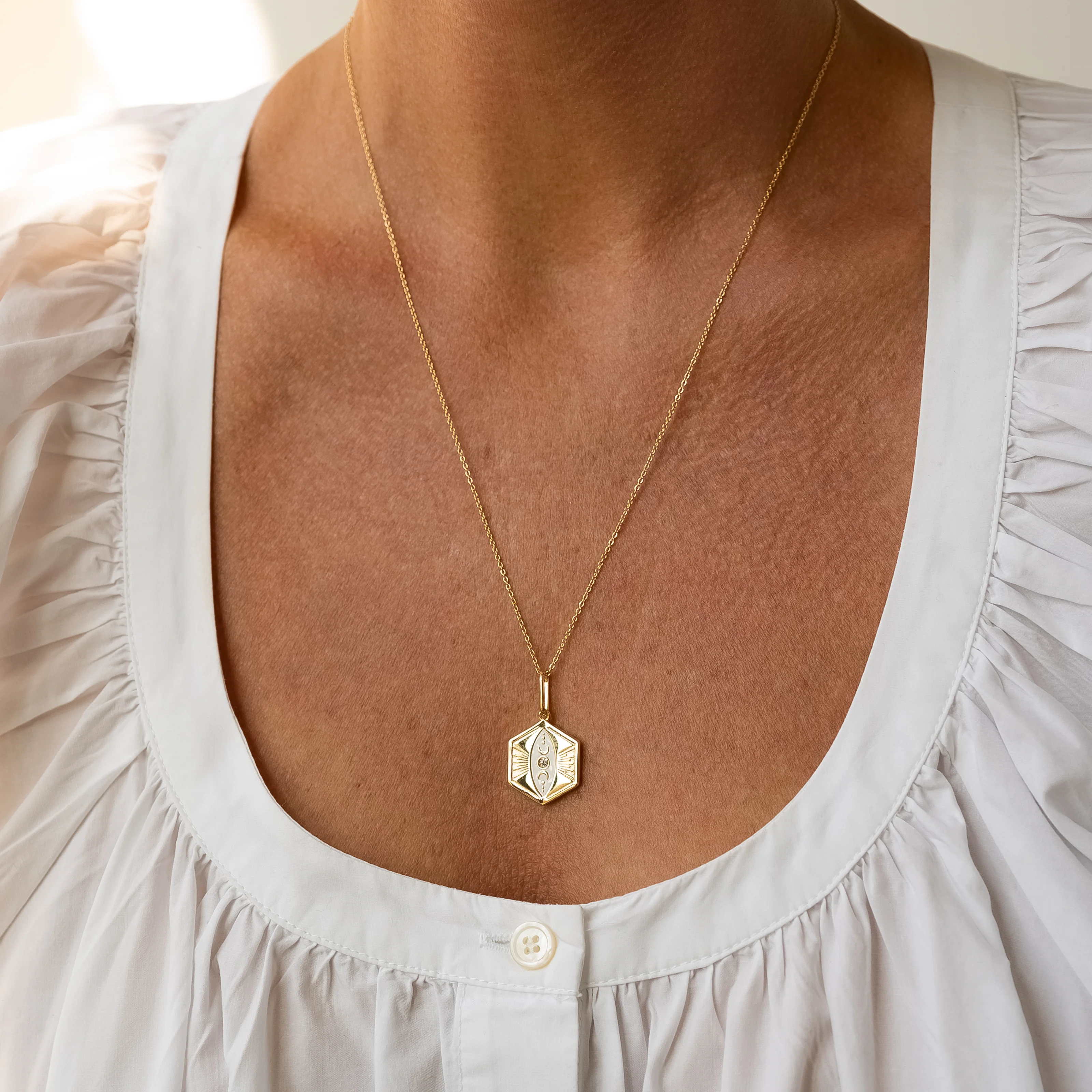 Divine Feminine White Enamel Charm - Image 2