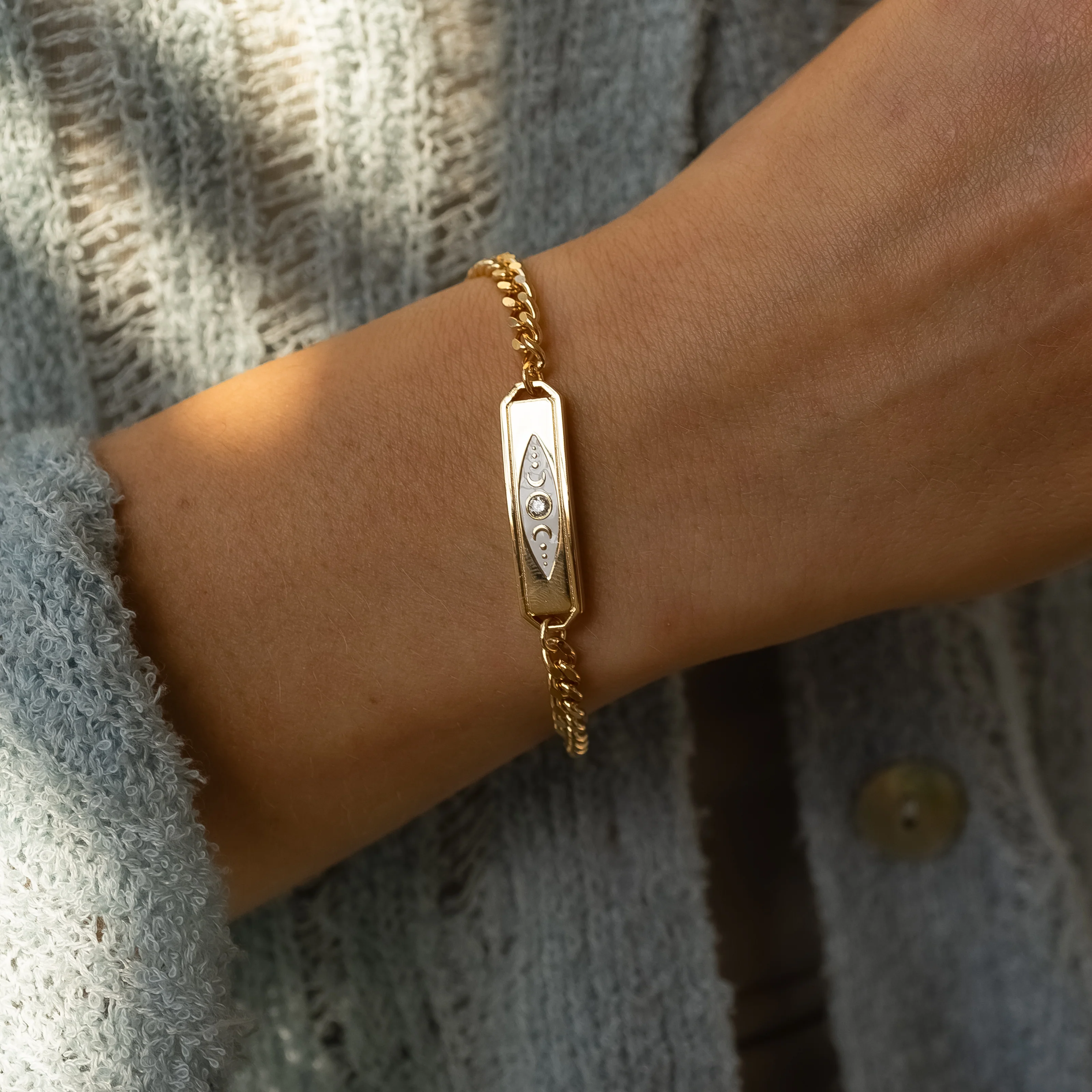 Divine Feminine White Enamel Bracelet - Image 3