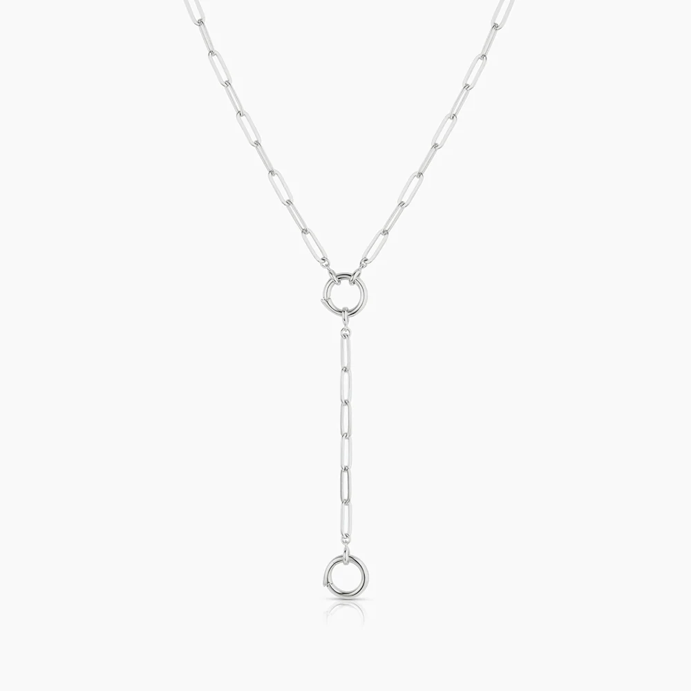 Finn Paperclip Charm Lariat Necklace - Image 5