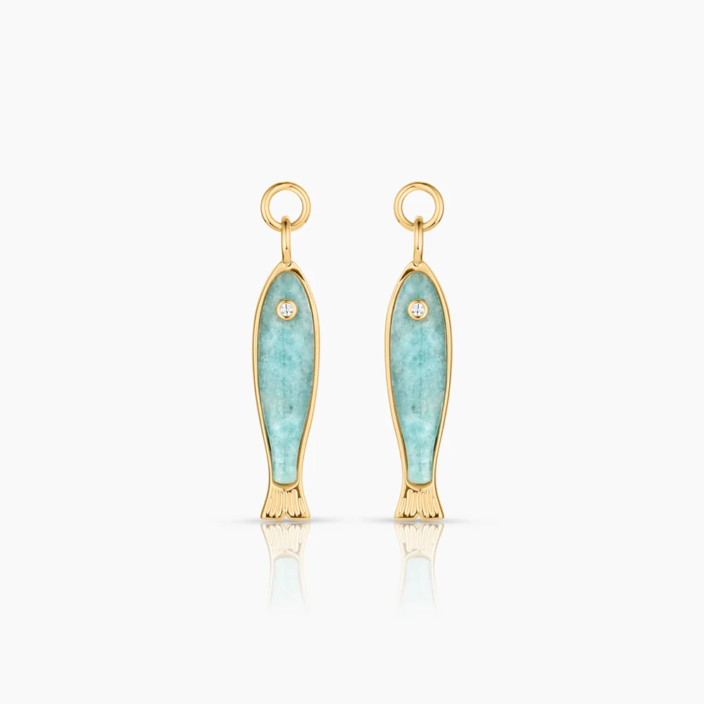 Fortuna Amazonite Fish Earring Charms