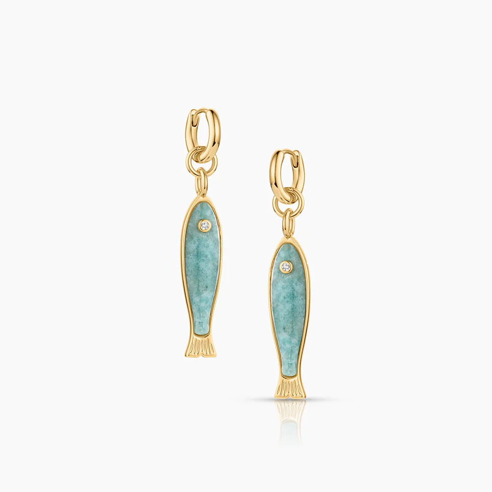 Fortuna Amazonite Fish Earring Charms - Image 2