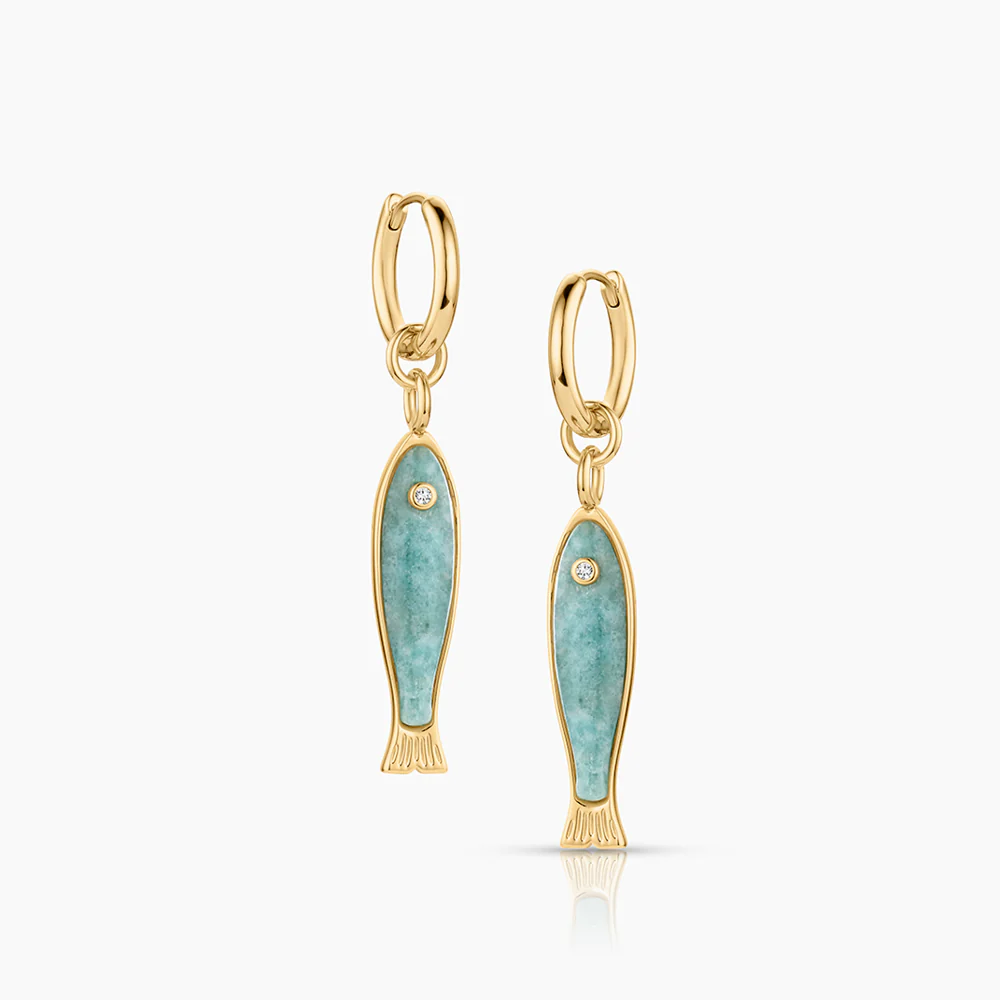 Fortuna Amazonite Fish Earring Charms - Image 4