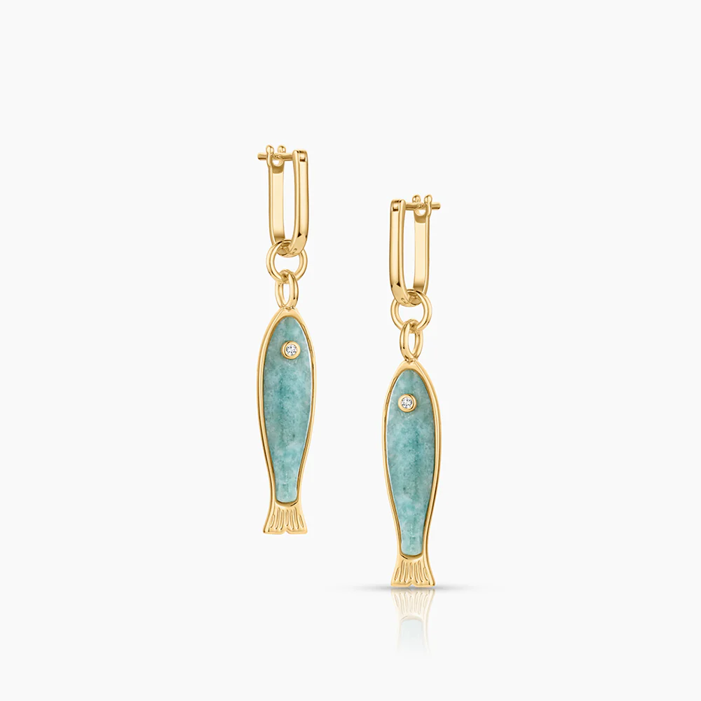 Fortuna Amazonite Fish Earring Charms - Image 5