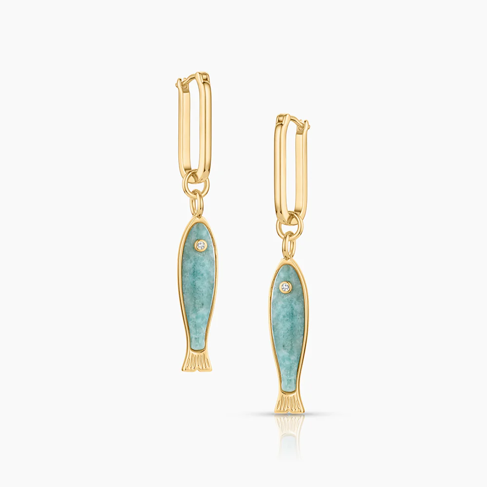 Fortuna Amazonite Fish Earring Charms - Image 6