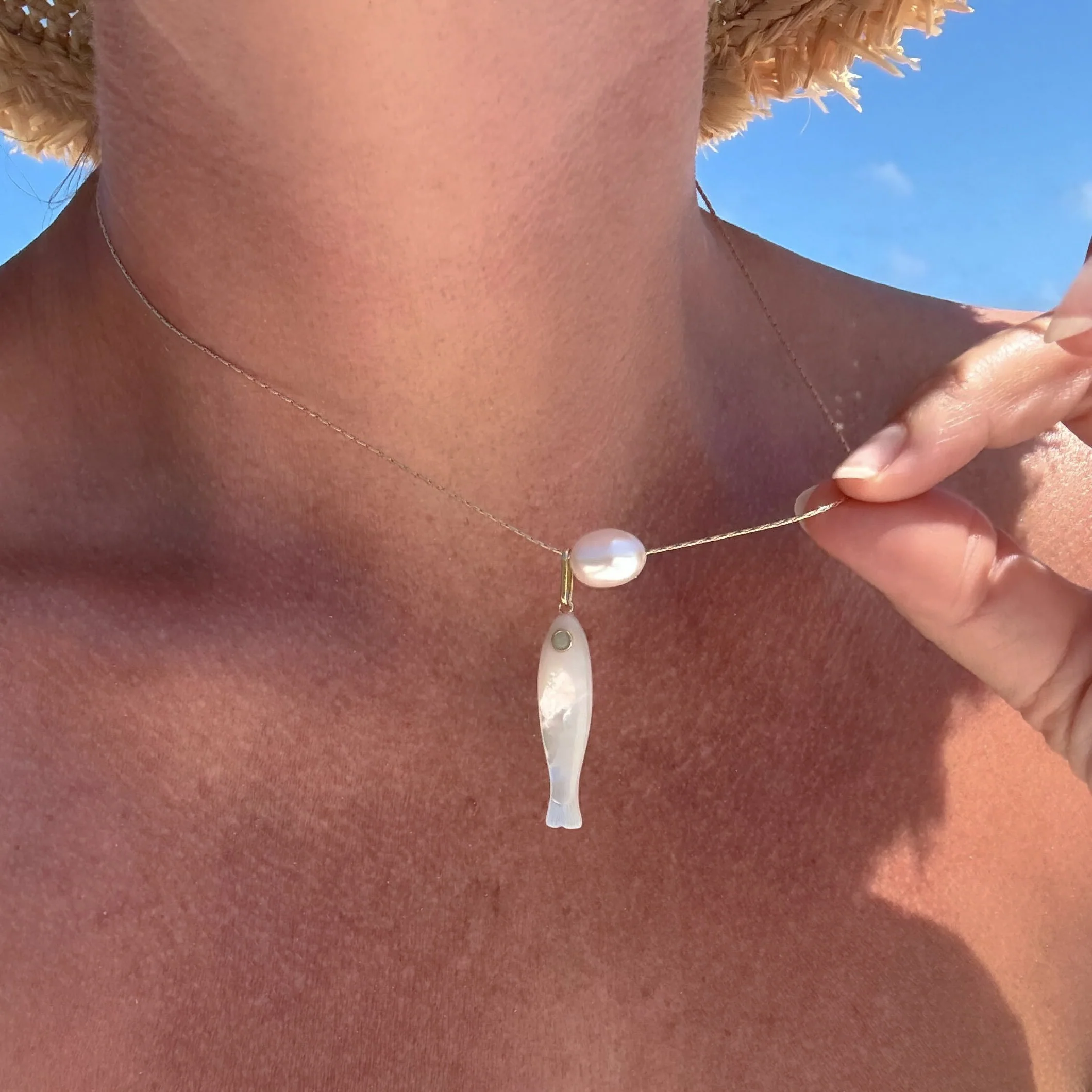 Isla Pearl Snake Chain Necklace - Image 5