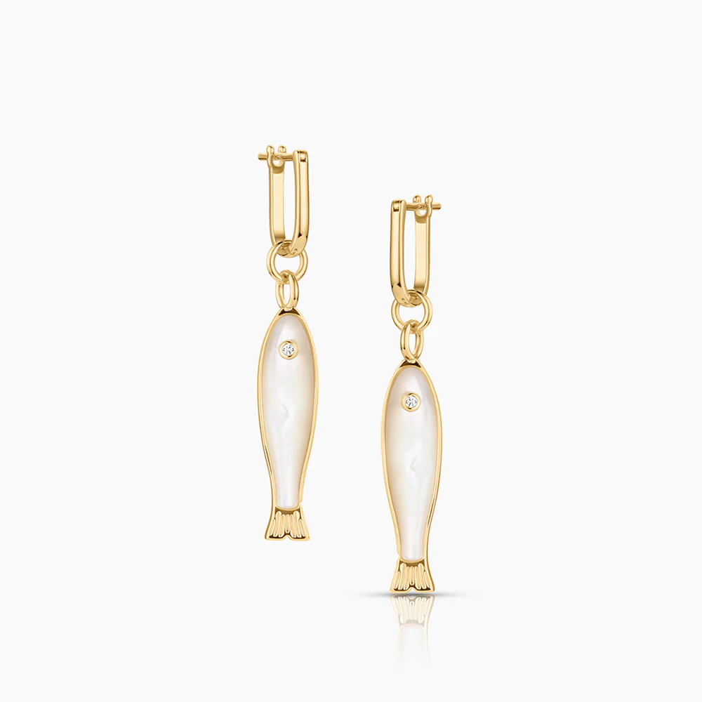 Fortuna Mother Of Pearl Fish Earring Charms - Image 6