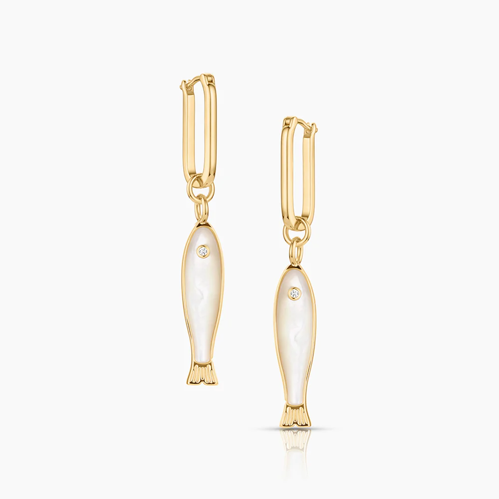 Fortuna Mother Of Pearl Fish Earring Charms - Image 7