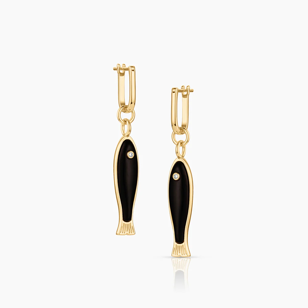 Fortuna Onyx Fish Earring Charms - Image 7