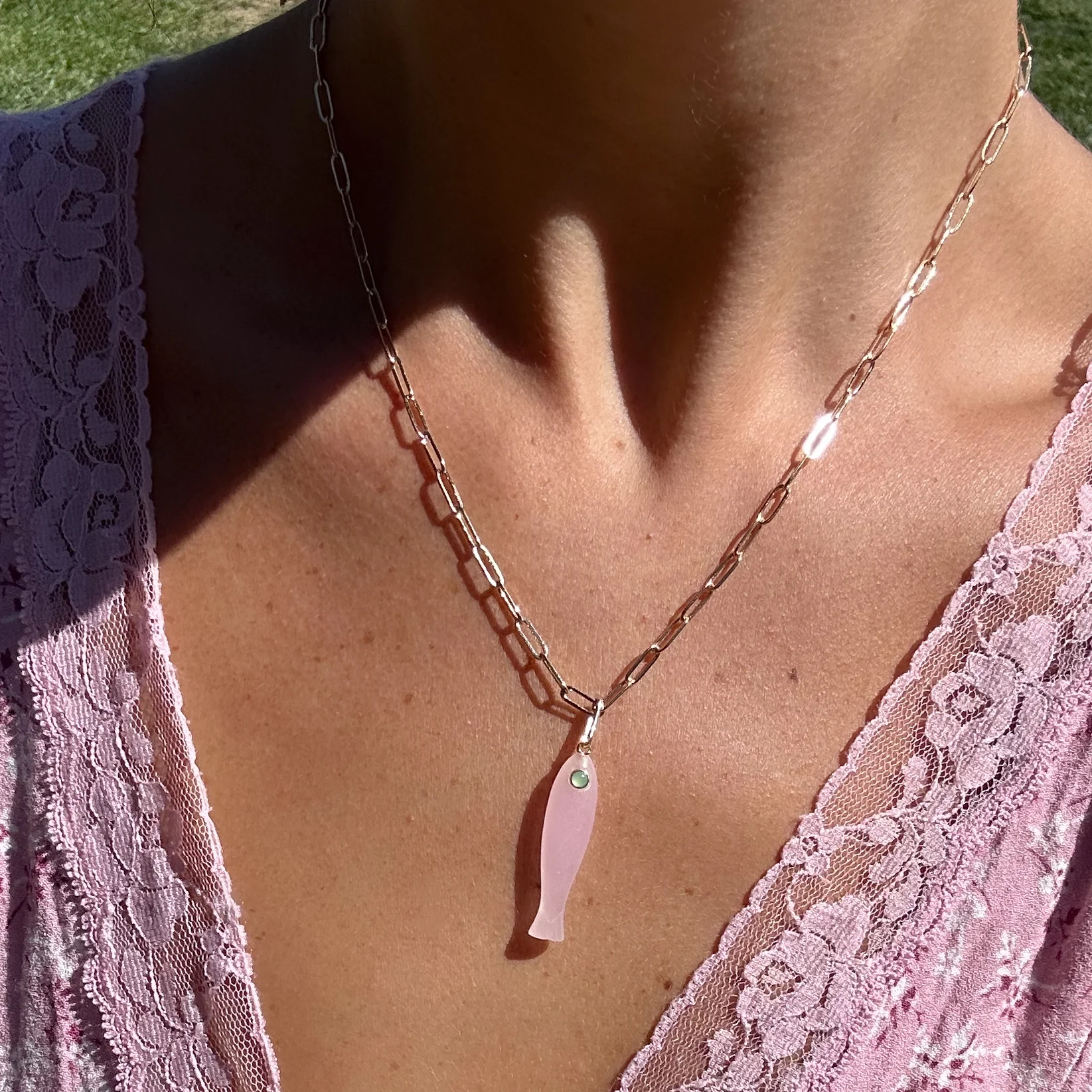 Fortuna Pink Jade Fish - Image 2