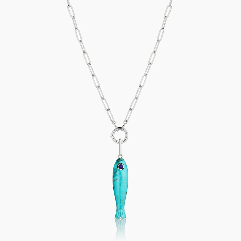 Fortuna Silver Howlite Fish - Image 4