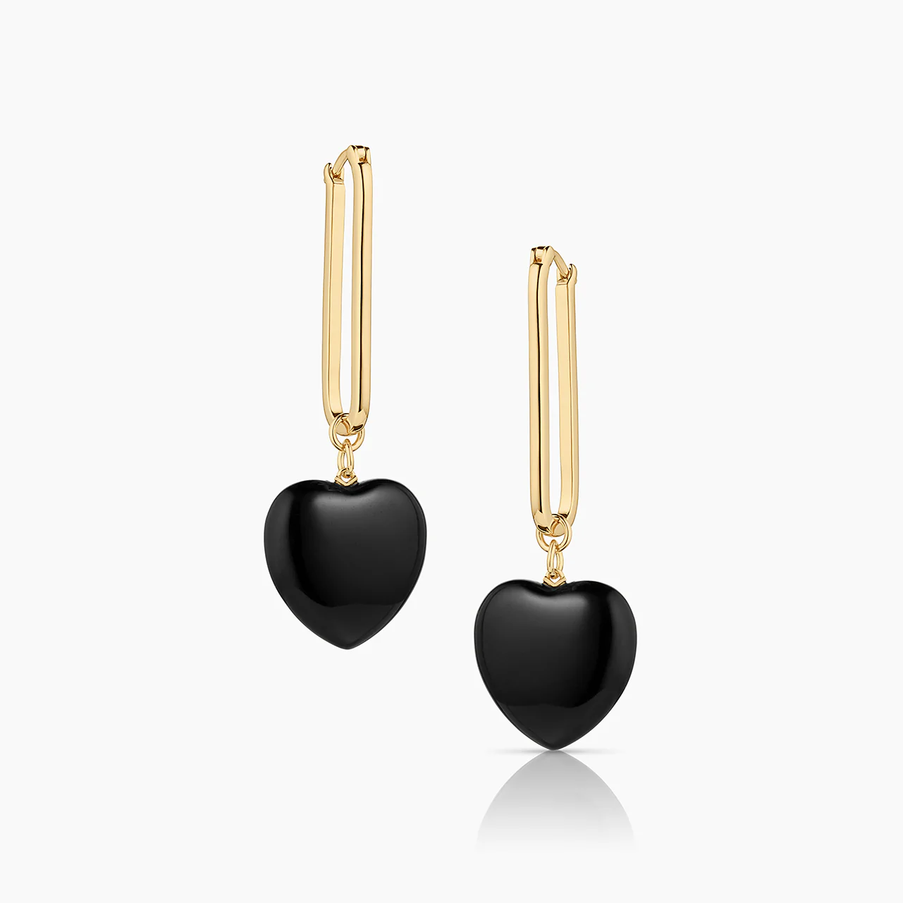 Gemma Onyx Heart Earrings