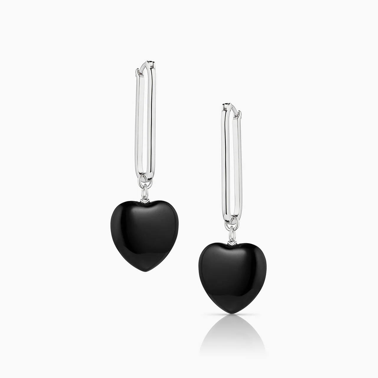 Gemma Onyx Heart Earrings - Image 3