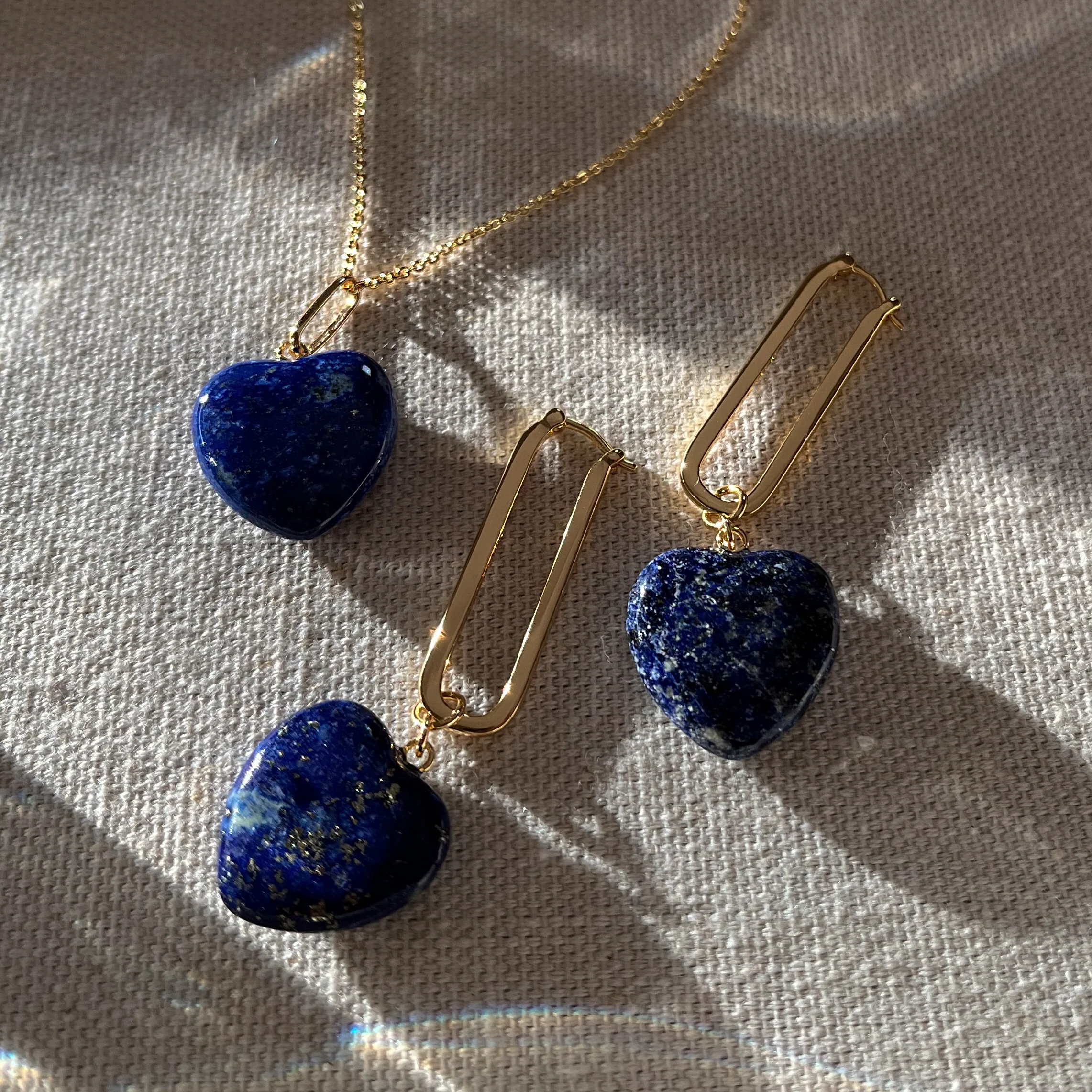 Gemma Lapis Heart Earrings - Image 3