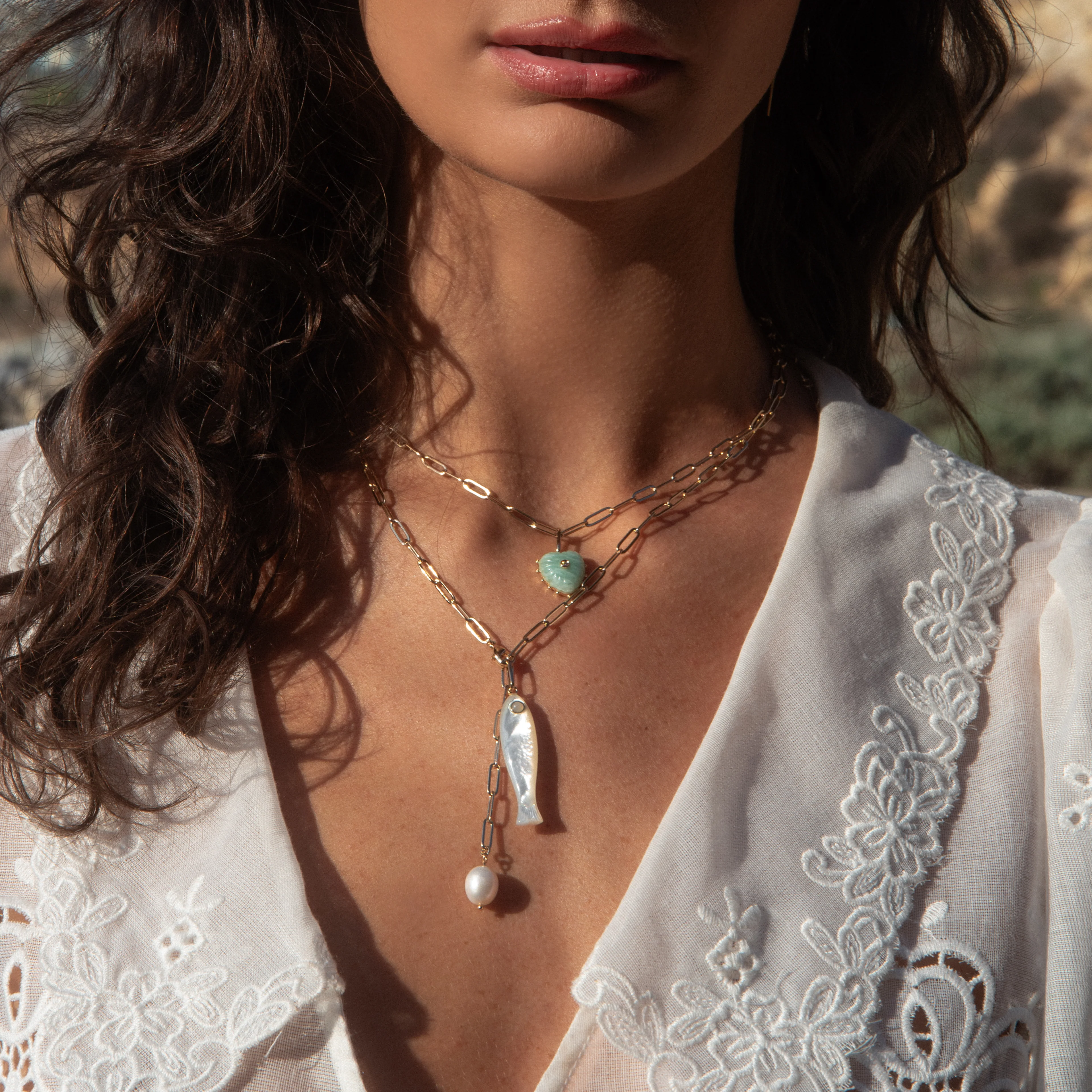 Isabel Amazonite Heart Necklace - Image 5