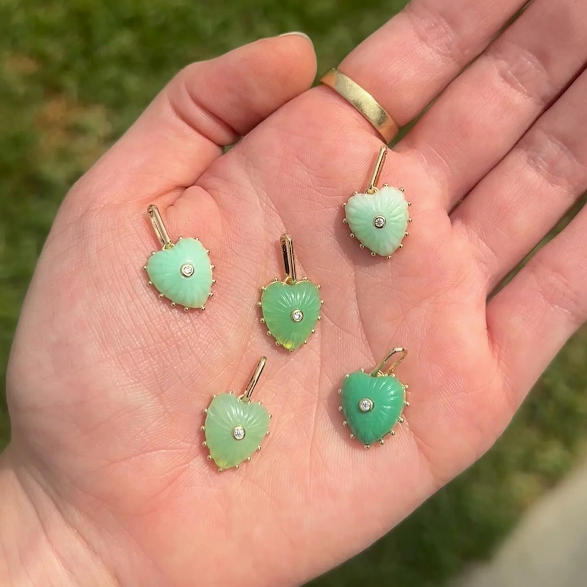 Isabel Chrysoprase Heart - Image 3