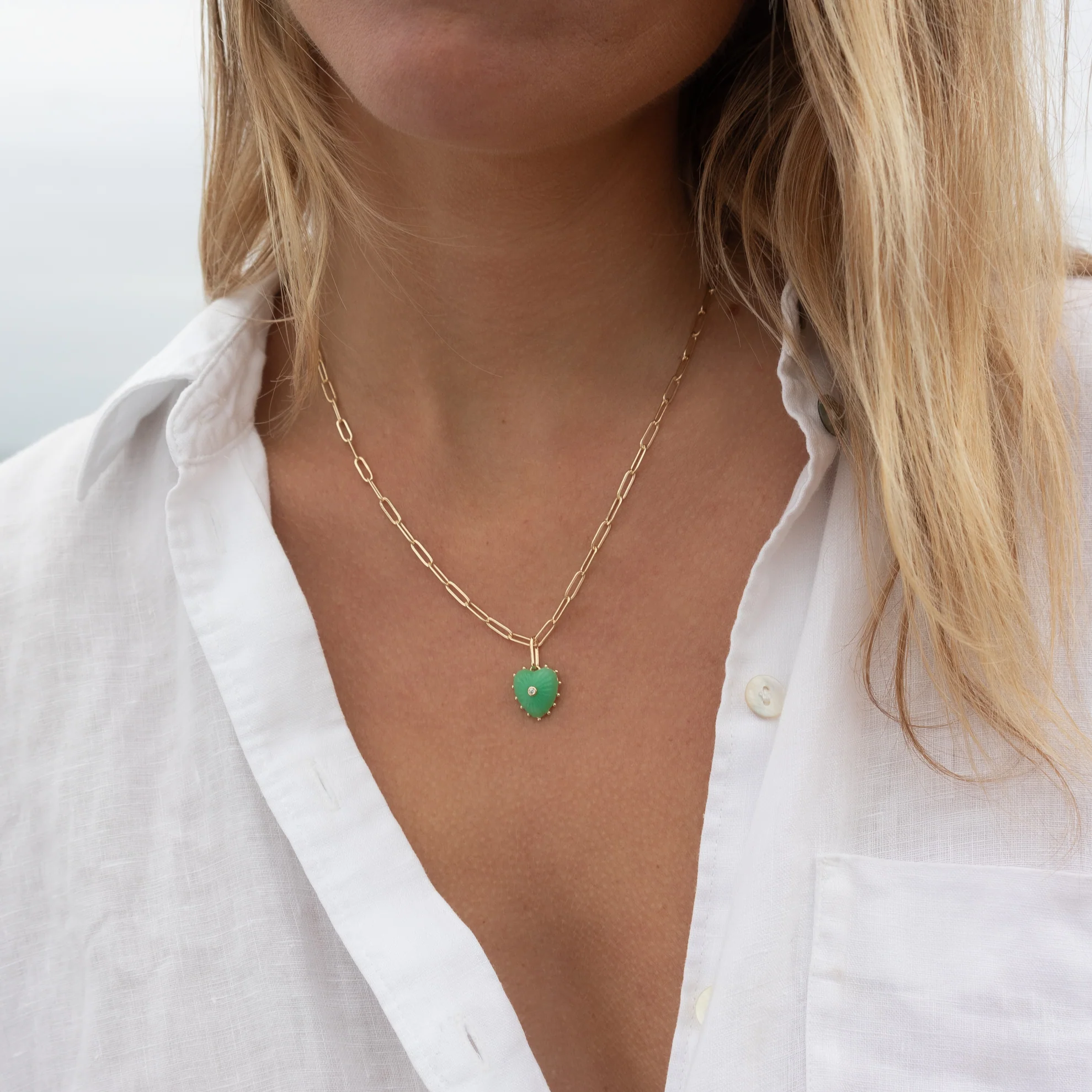 Isabel Chrysoprase Heart - Image 6