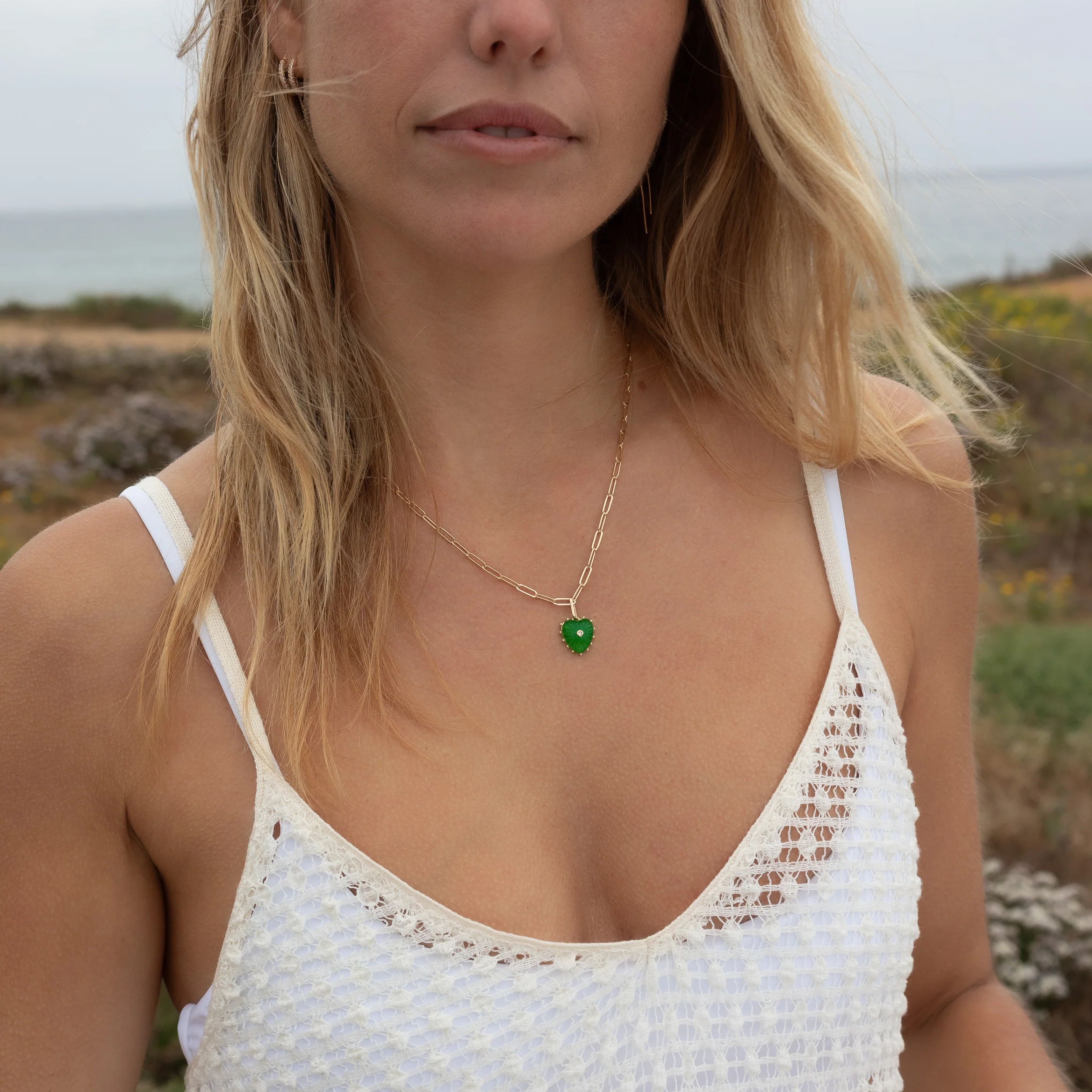 Isabel Green Jade Heart - Image 3