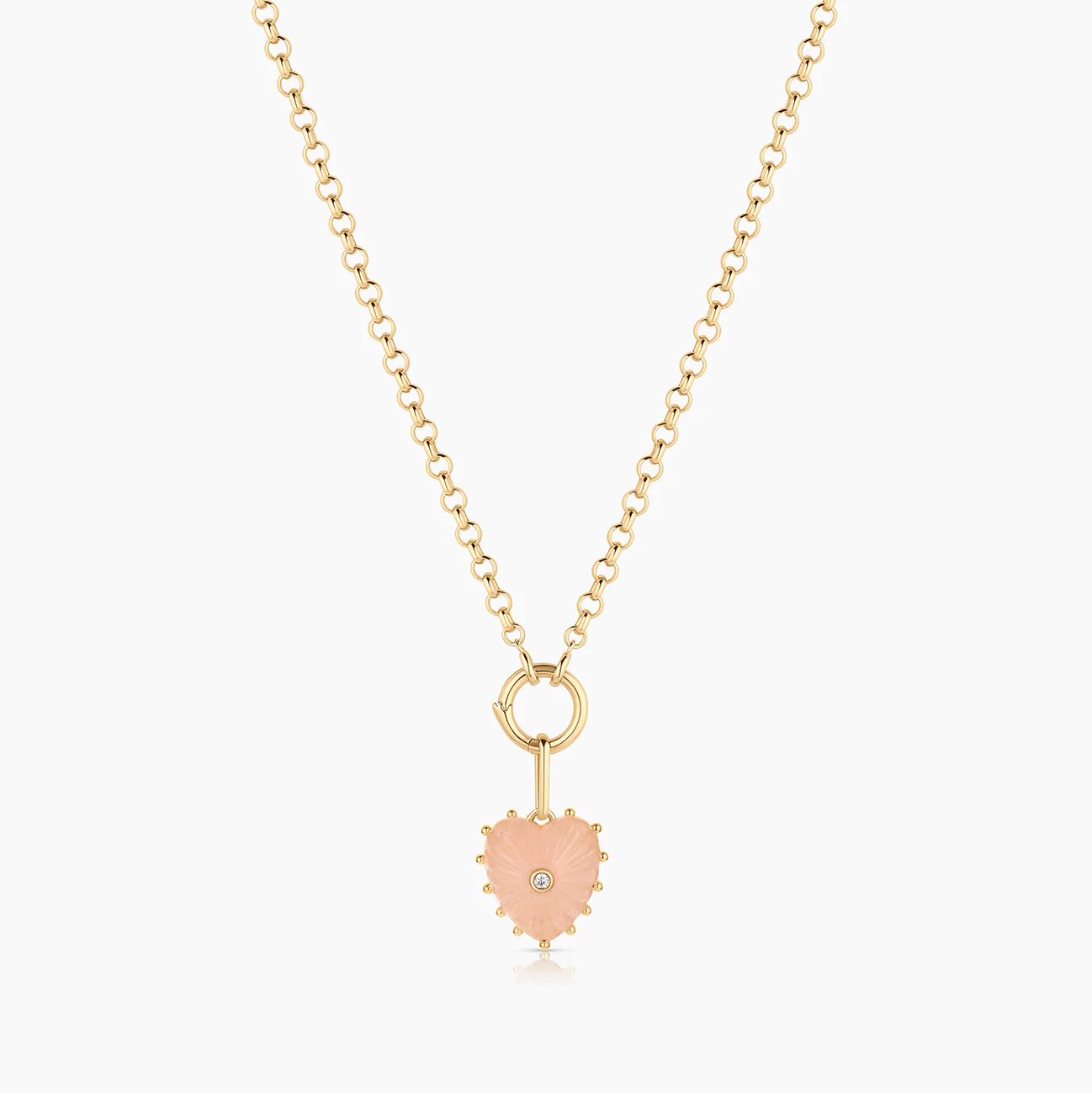 Isabel Pink Jade Heart - Image 5