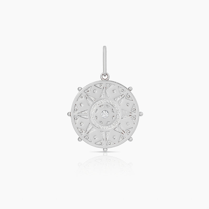 Karmic Wheel Silver Charm