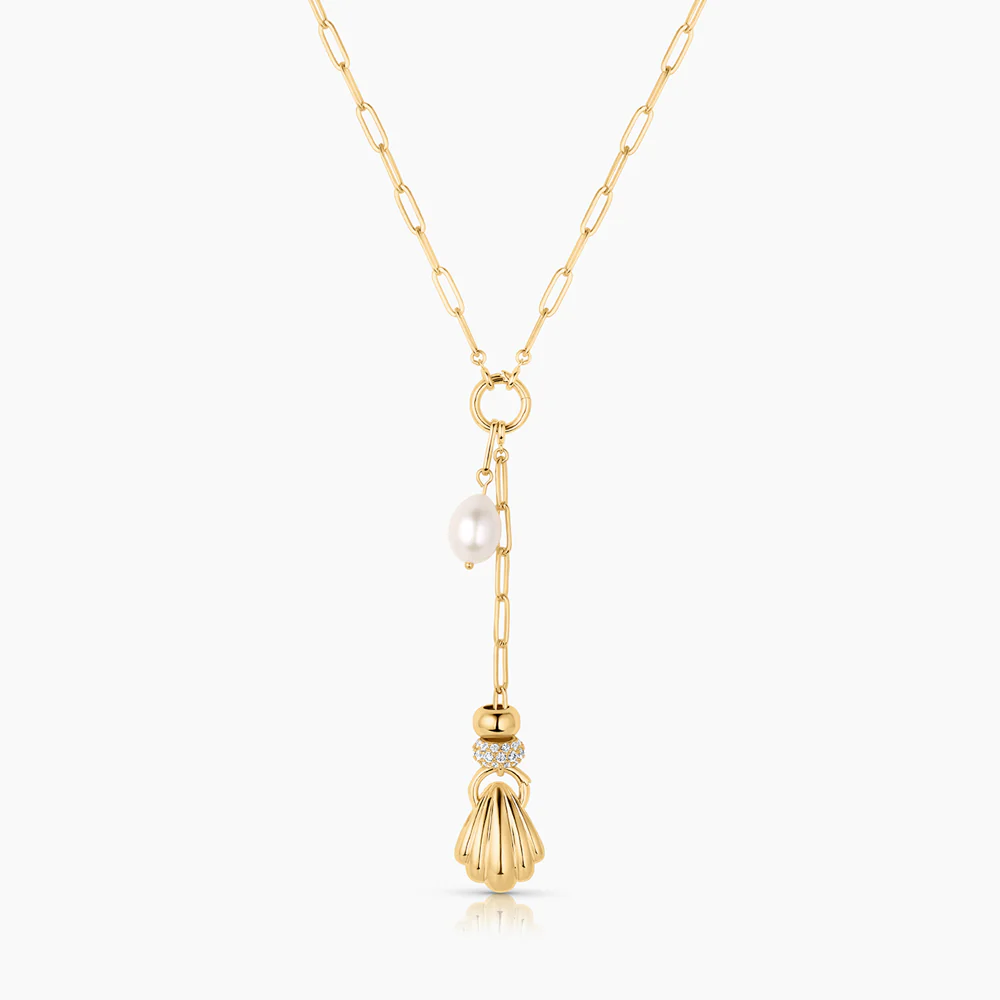 Lina Shell Lariat Necklace