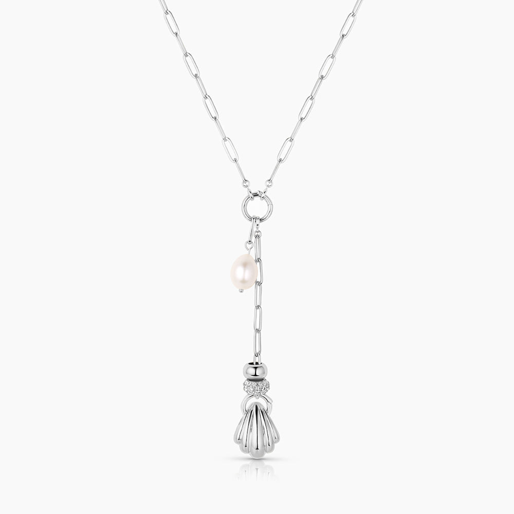 Lina Shell Lariat Necklace - Image 4