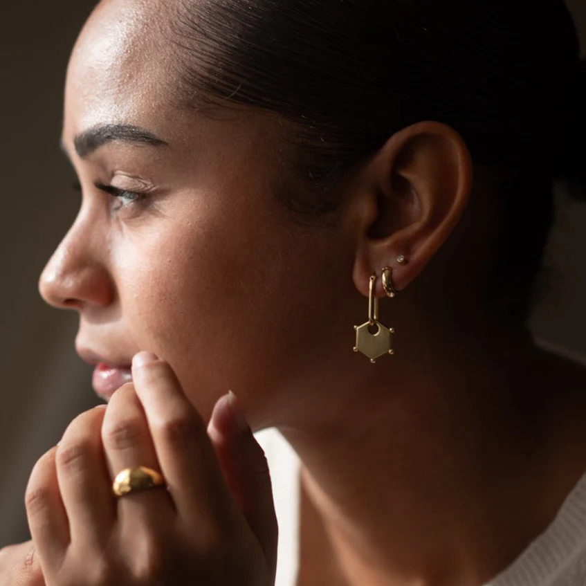 Lucia Silver Hoop Earrings - Image 3