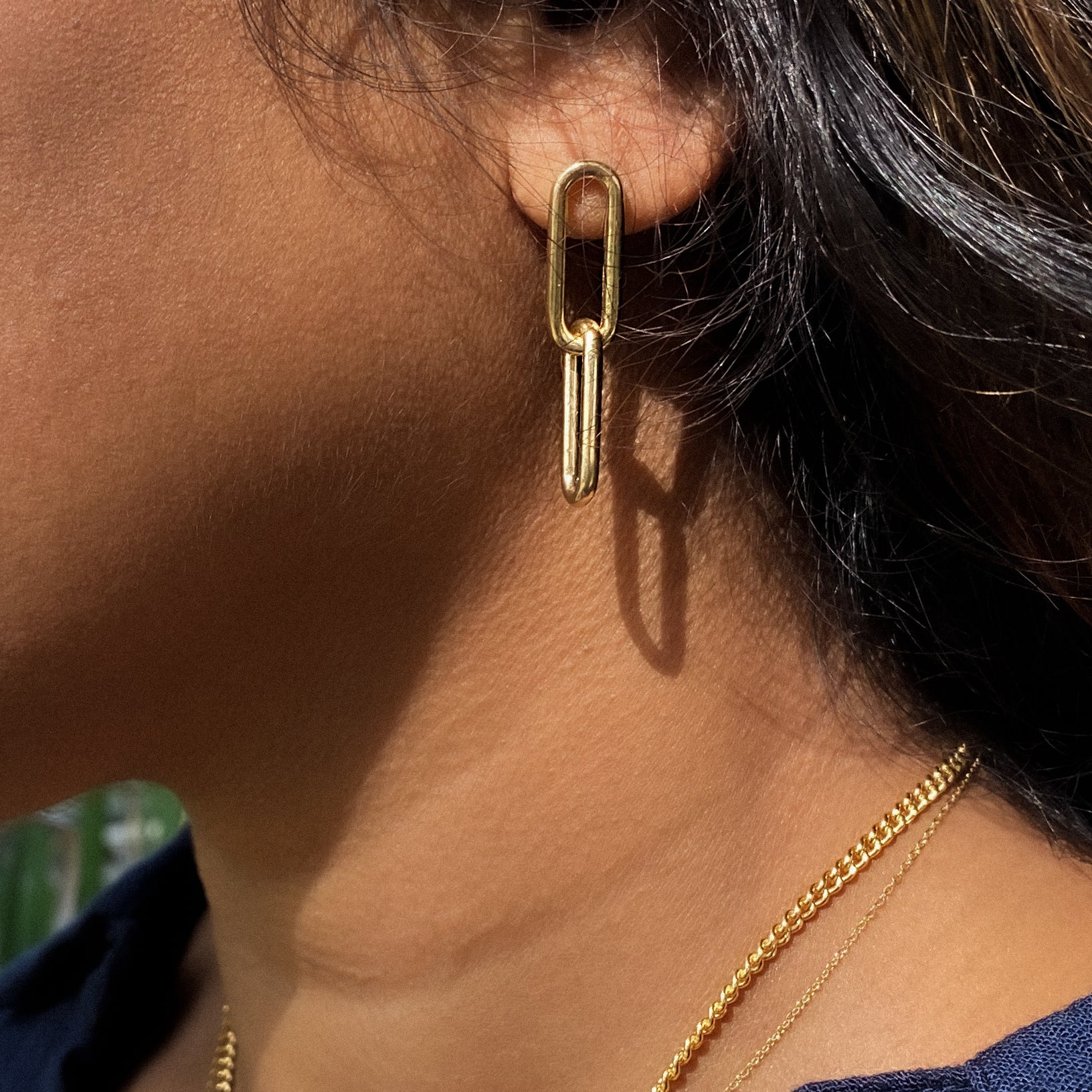 Lumos Silver Link Earrings - Image 2
