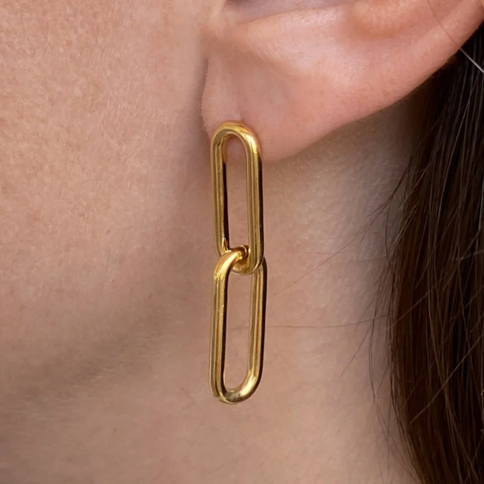 Lumos Silver Link Earrings - Image 3