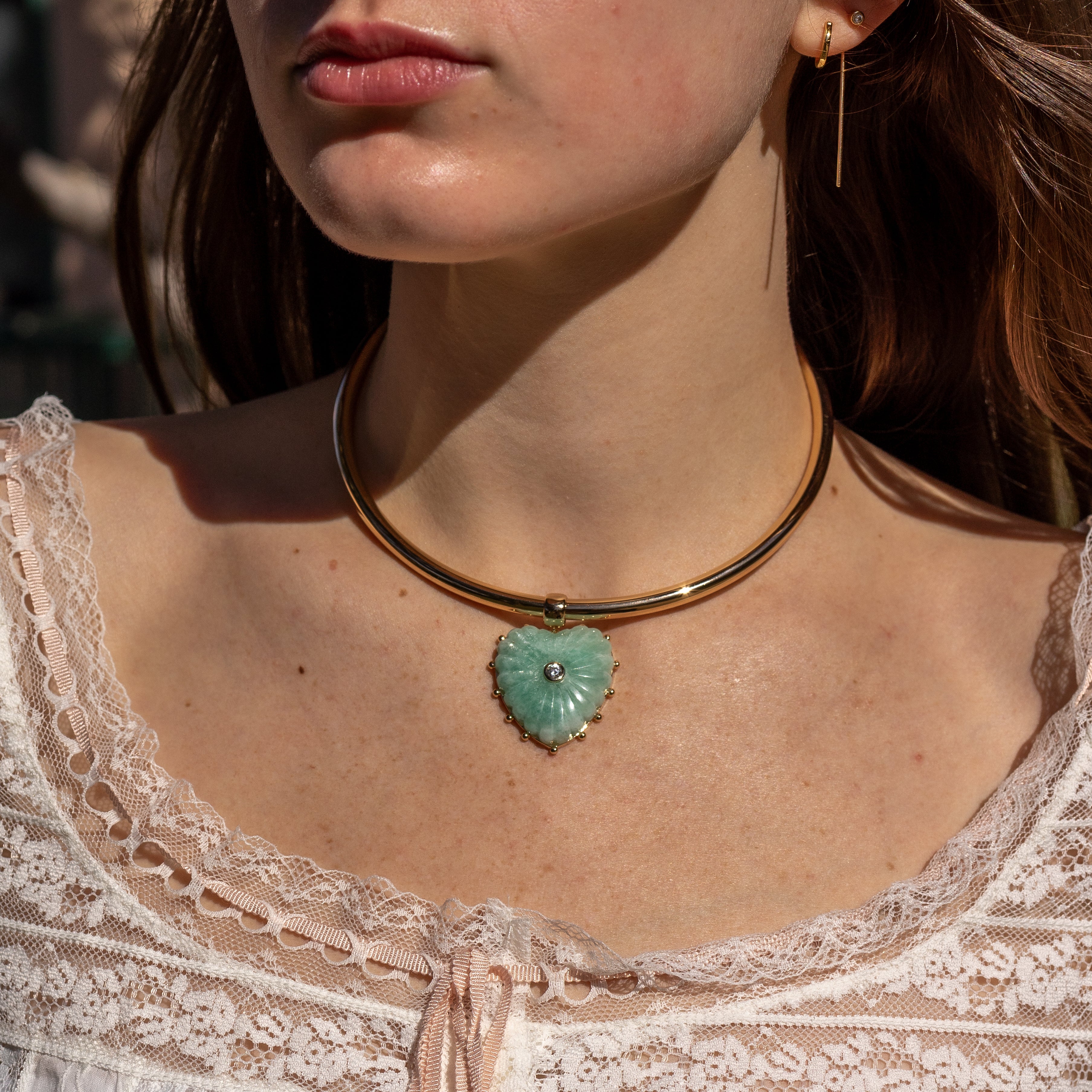 Malene Amazonite Heart Bail - Image 13