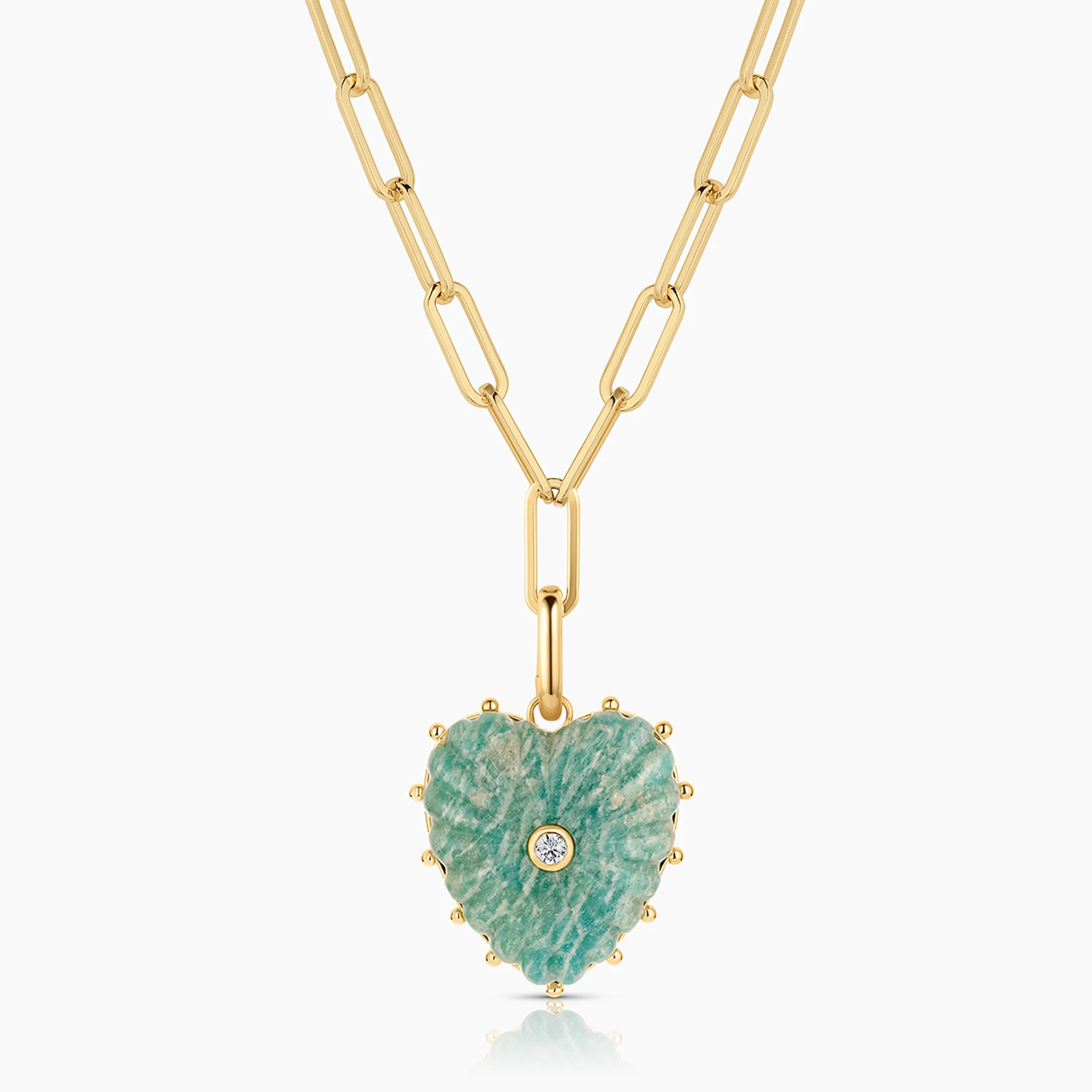 Malene Amazonite Heart Clip - Image 4